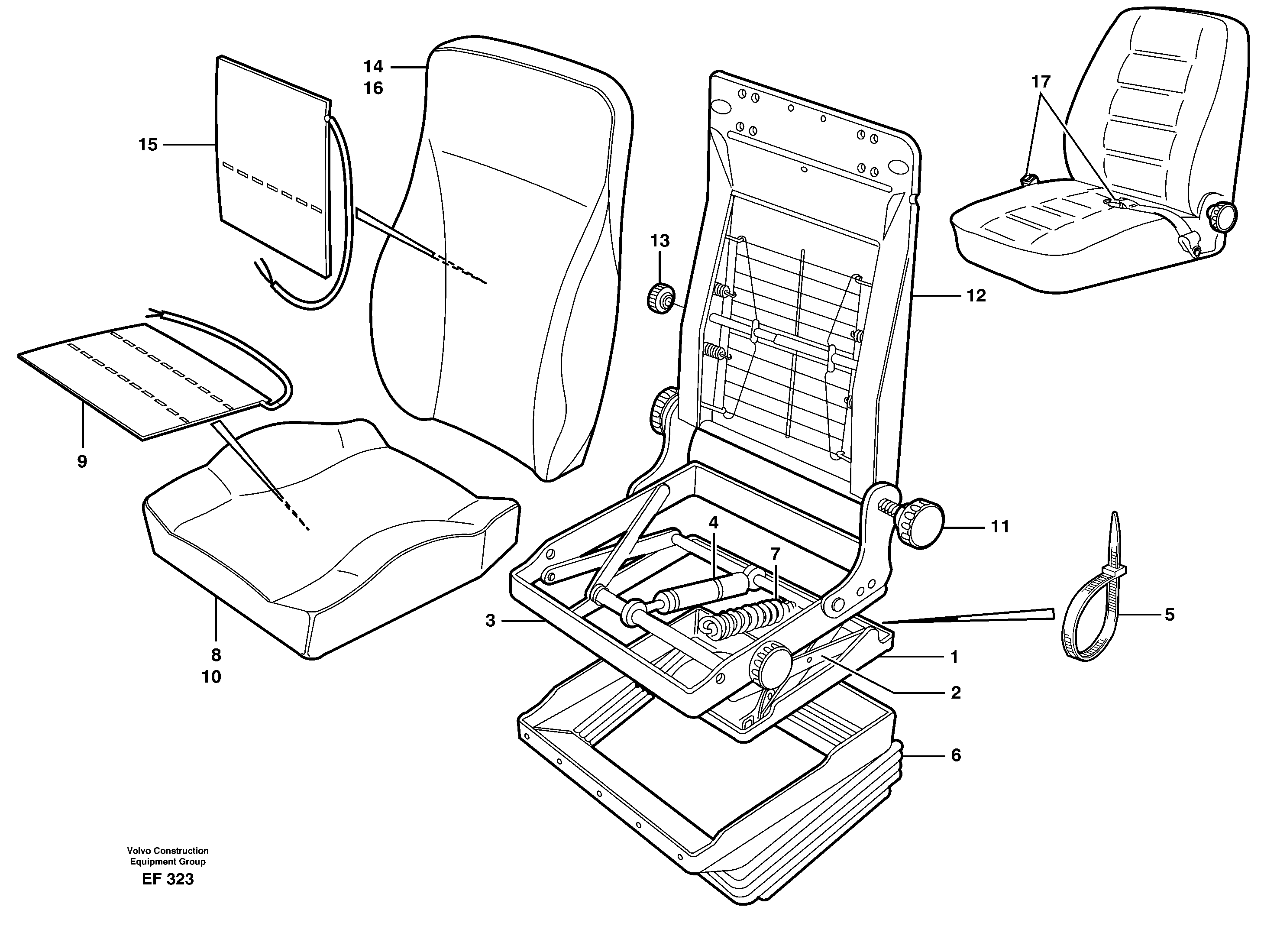 Схема запчастей Volvo L150D - 11585 Operator seat, heated. BE-GE L150D