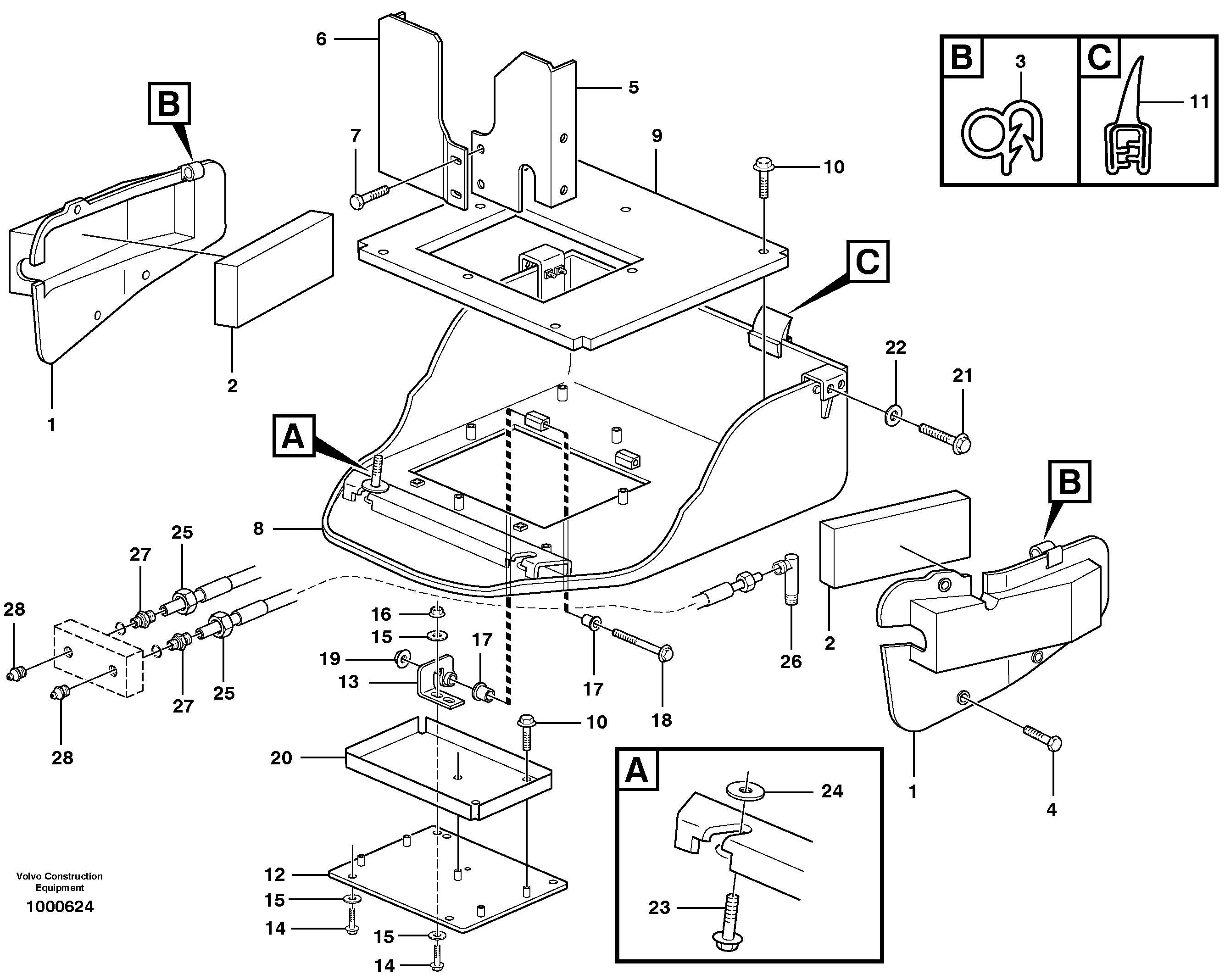 Схема запчастей Volvo L150D - 12688 Protecting plates L150D