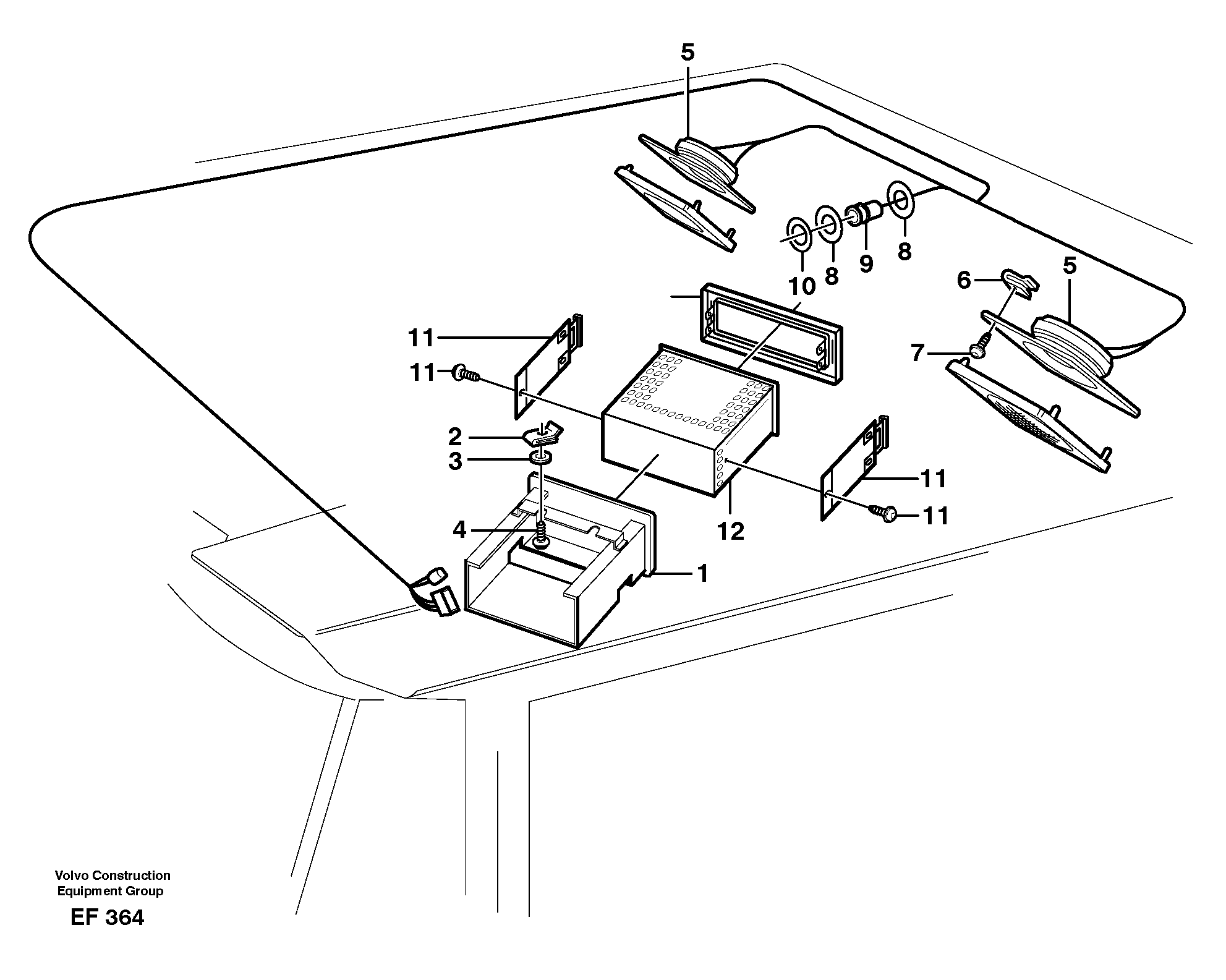 Схема запчастей Volvo L150D - 38853 Radio bracket L150D