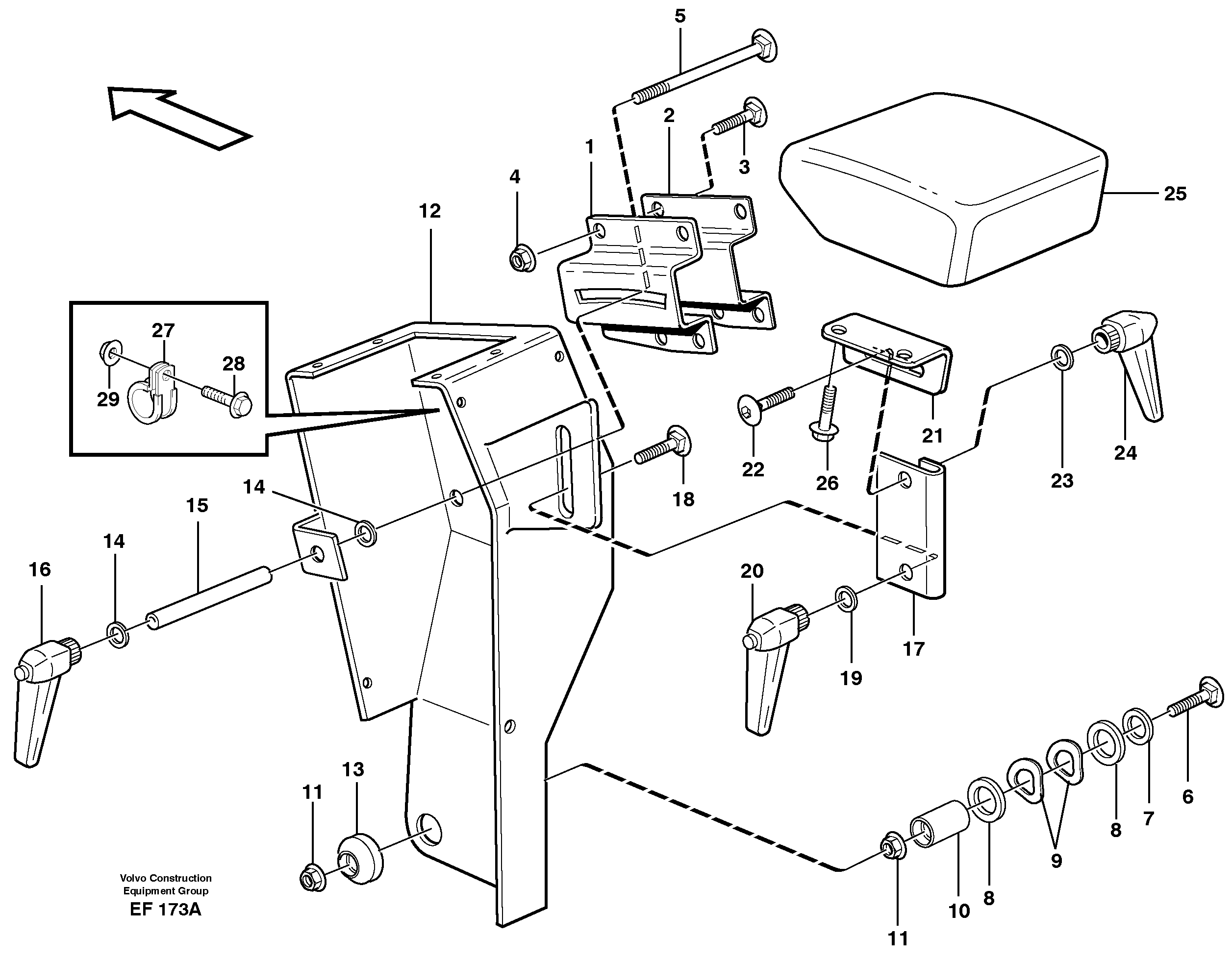 Схема запчастей Volvo L150D - 82675 Armrest L150D