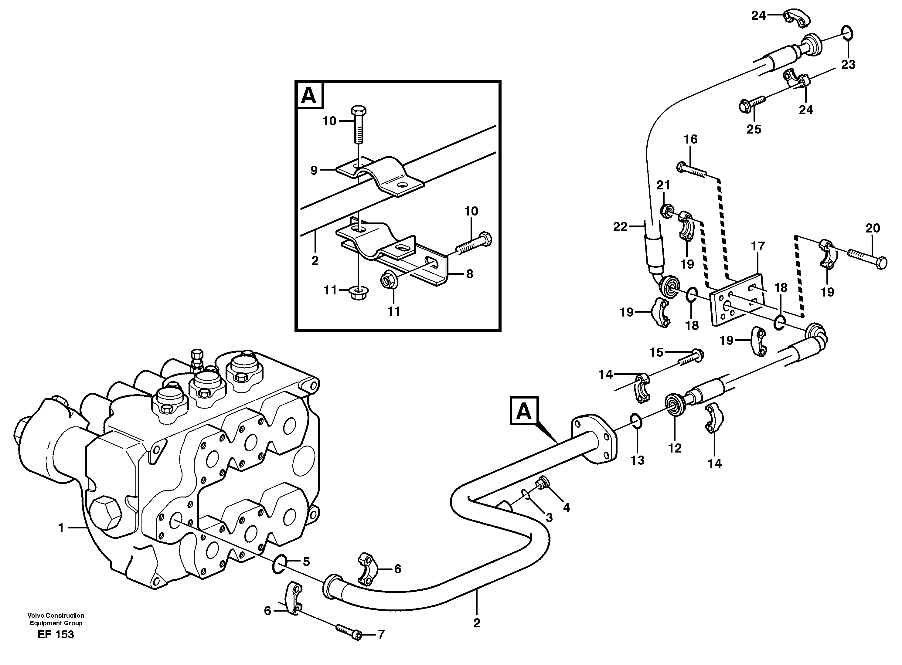 Схема запчастей Volvo L150D - 36714 Hydraulic system, return line L150D