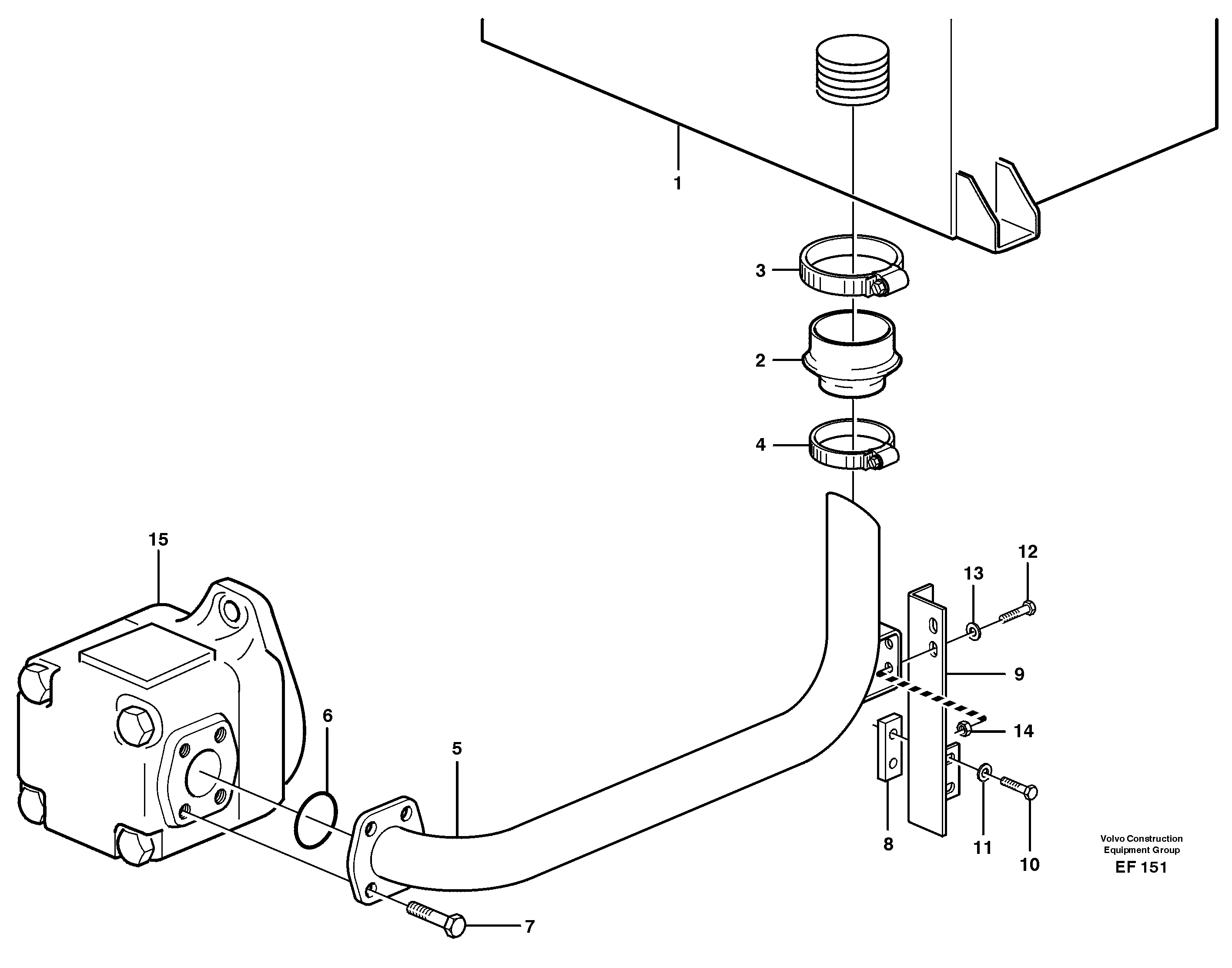 Схема запчастей Volvo L150D - 82655 Hydraulic system, suction line L150D