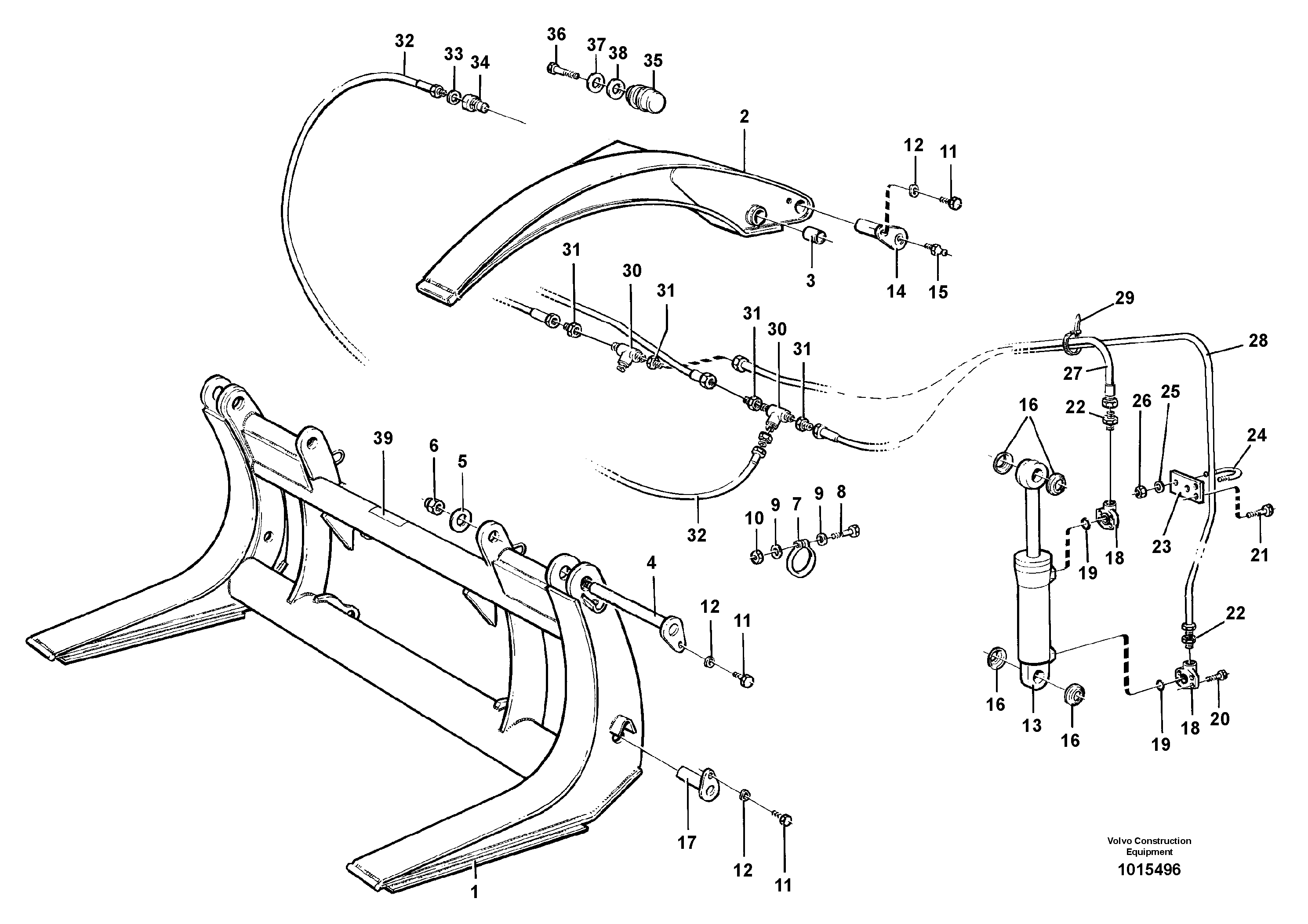 Схема запчастей Volvo L50D - 41822 Tropical timber grapple ATTACHMENTS ATTACHMENTS WHEEL LOADERS GEN. D - E