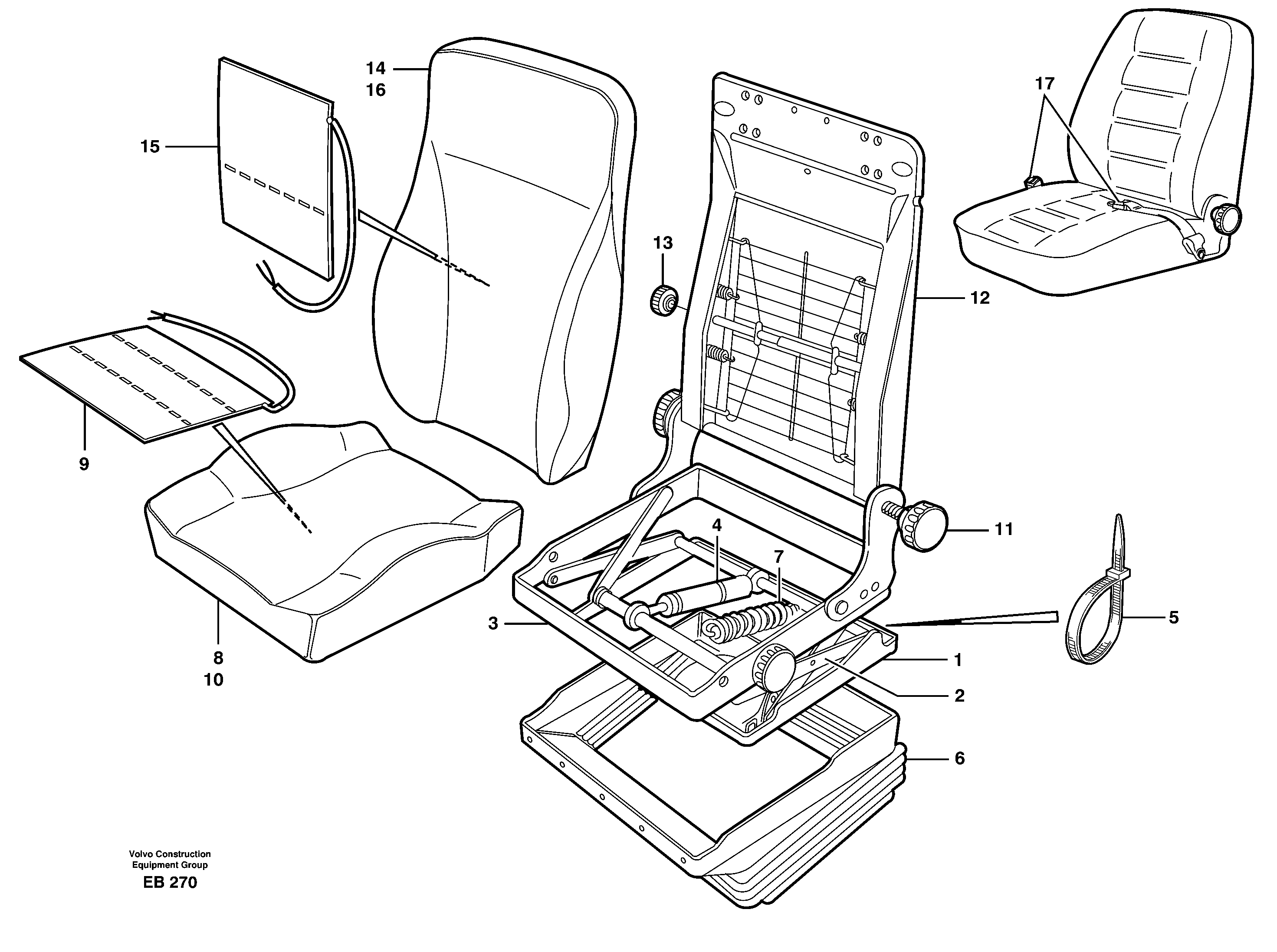 Схема запчастей Volvo L50D - 27521 Operators seat L50D