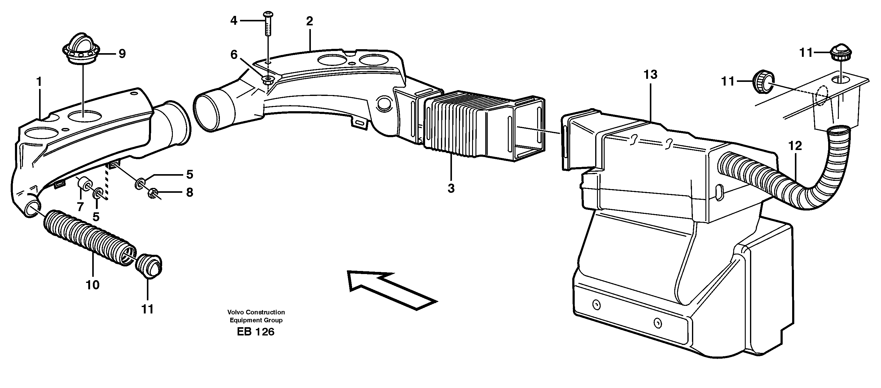 Схема запчастей Volvo L50D - 3069 Air ducts L50D