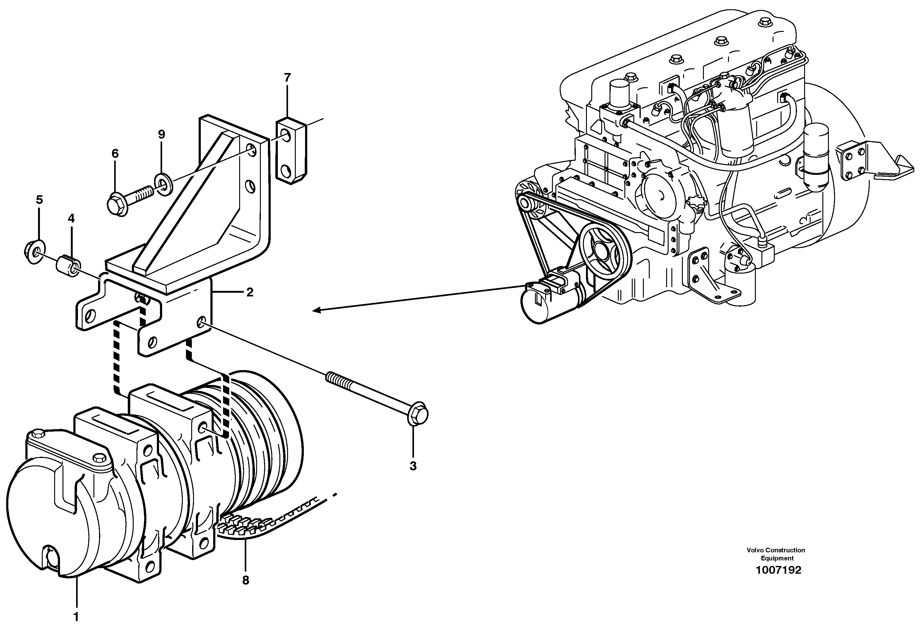 Схема запчастей Volvo L50D - 32298 Compressor for cooling agent R134a with fitting parts L50D