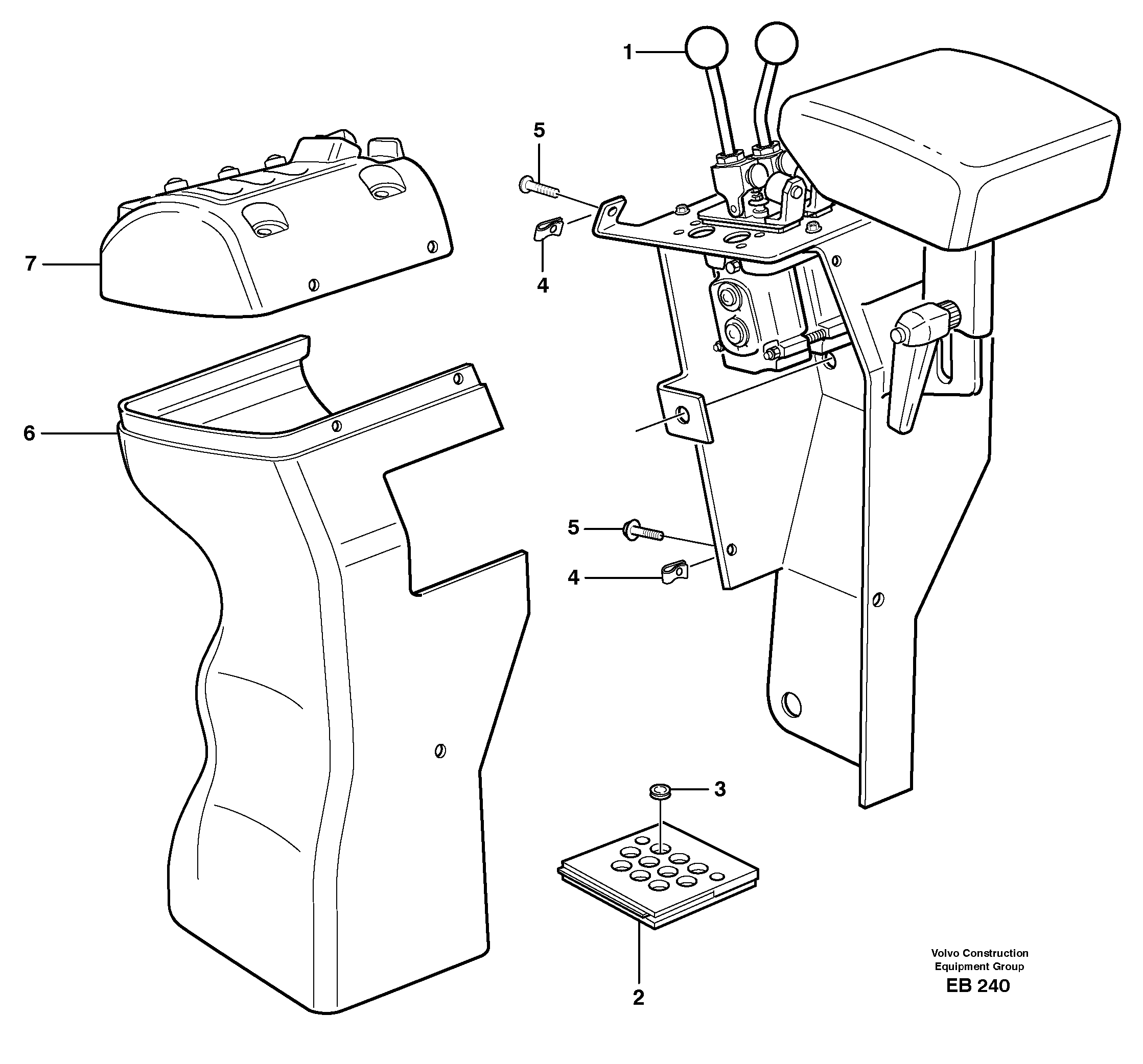 Схема запчастей Volvo L50D - 21656 Cover for servo valves L50D