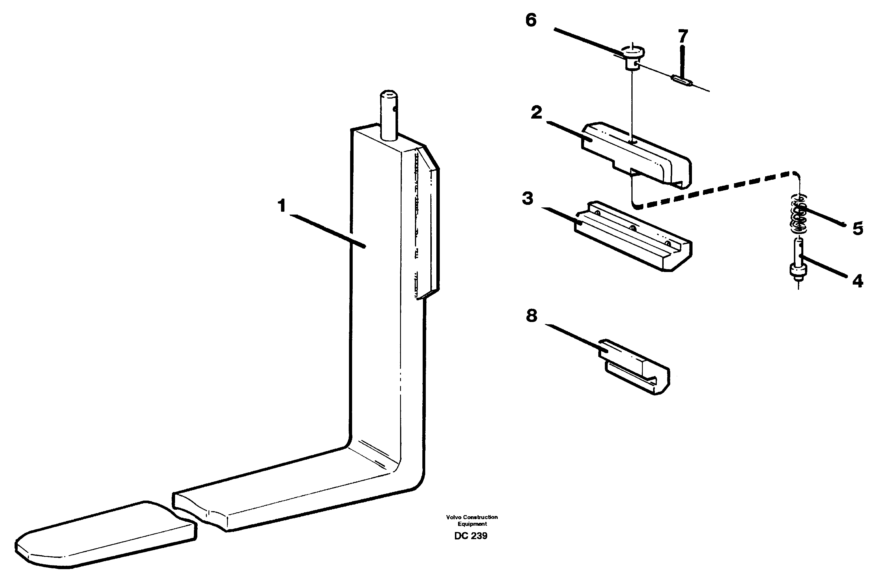 Схема запчастей Volvo L50D - 5200 Fork tines ATTACHMENTS ATTACHMENTS WHEEL LOADERS GEN. D - E