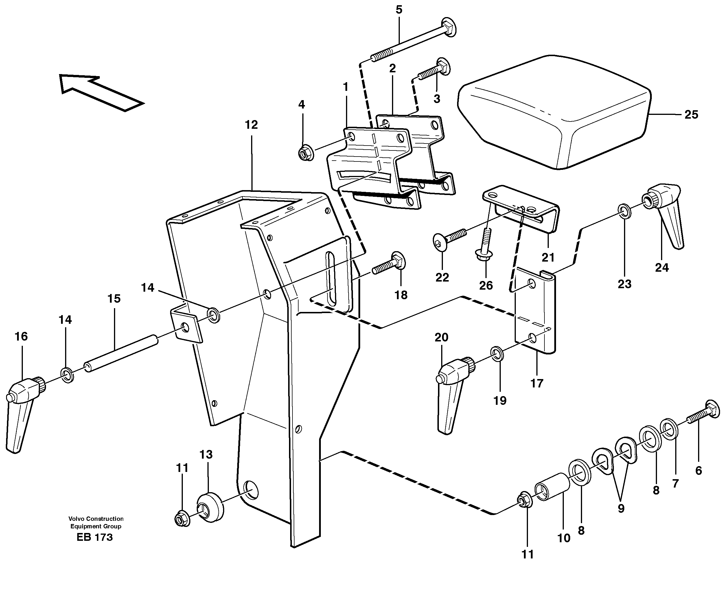 Схема запчастей Volvo L50D - 83072 Armrest L50D