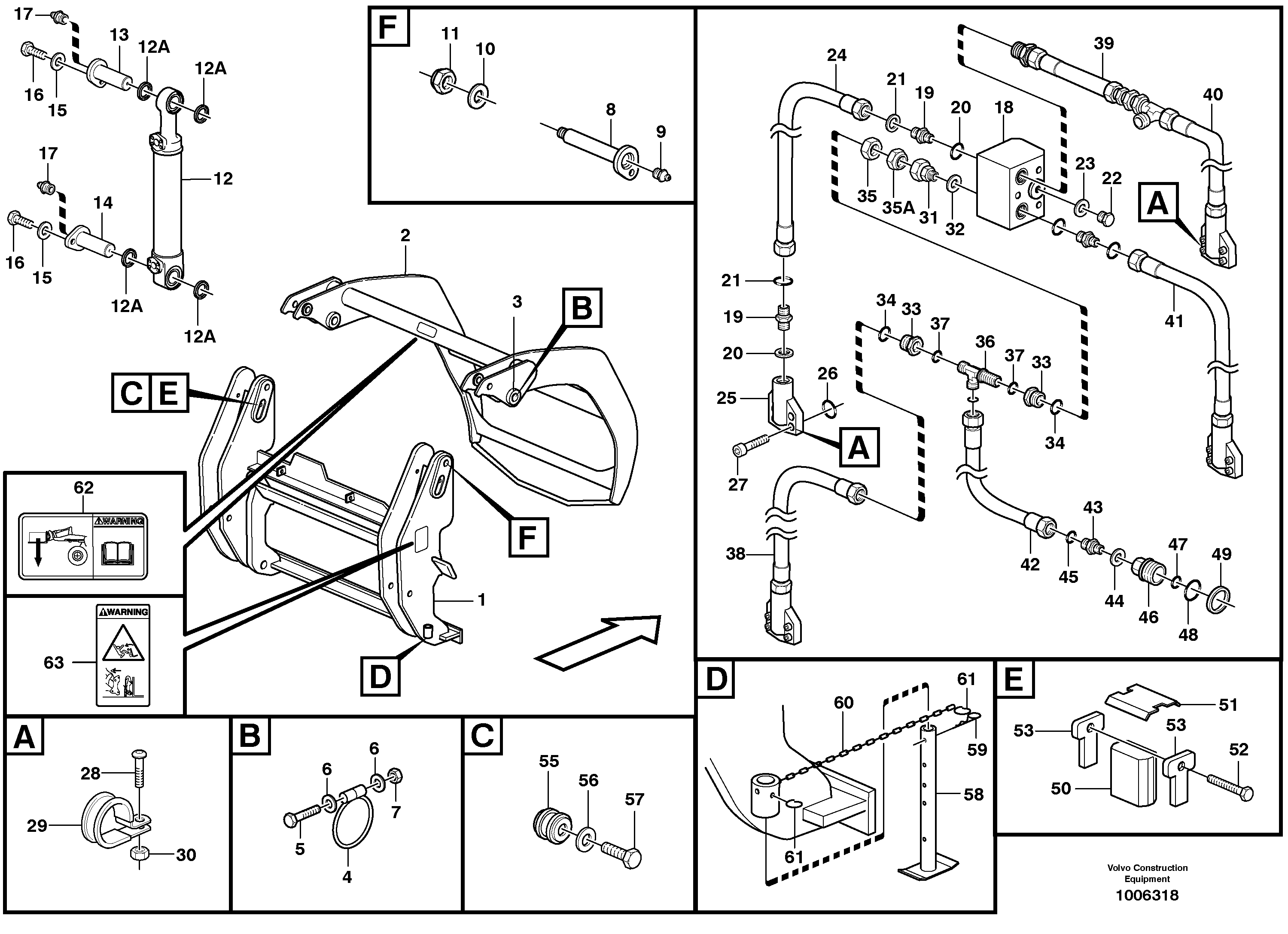 Схема запчастей Volvo L50D - 12898 Combi fork ATTACHMENTS ATTACHMENTS WHEEL LOADERS GEN. D - E