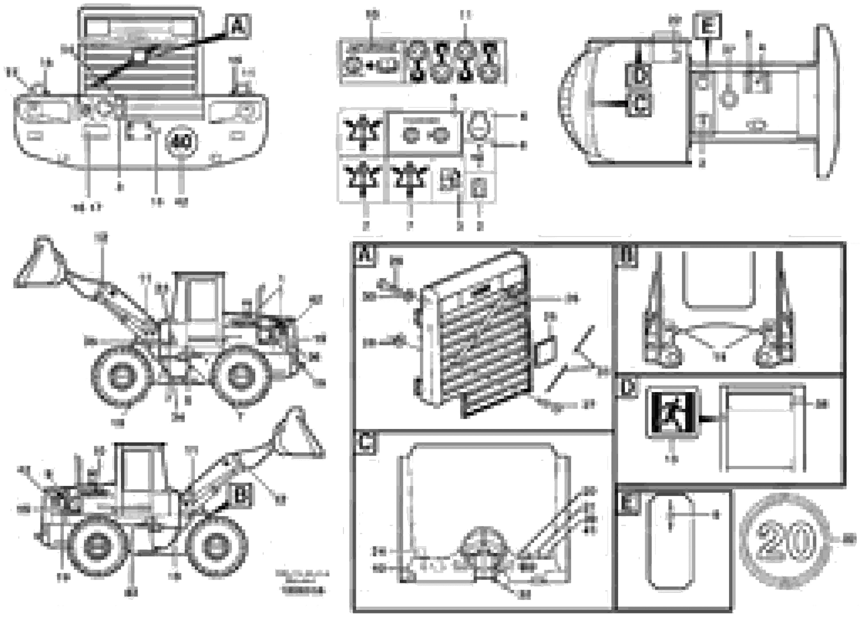 Схема запчастей Volvo L50D - 3072 Sign plates and decals L50D