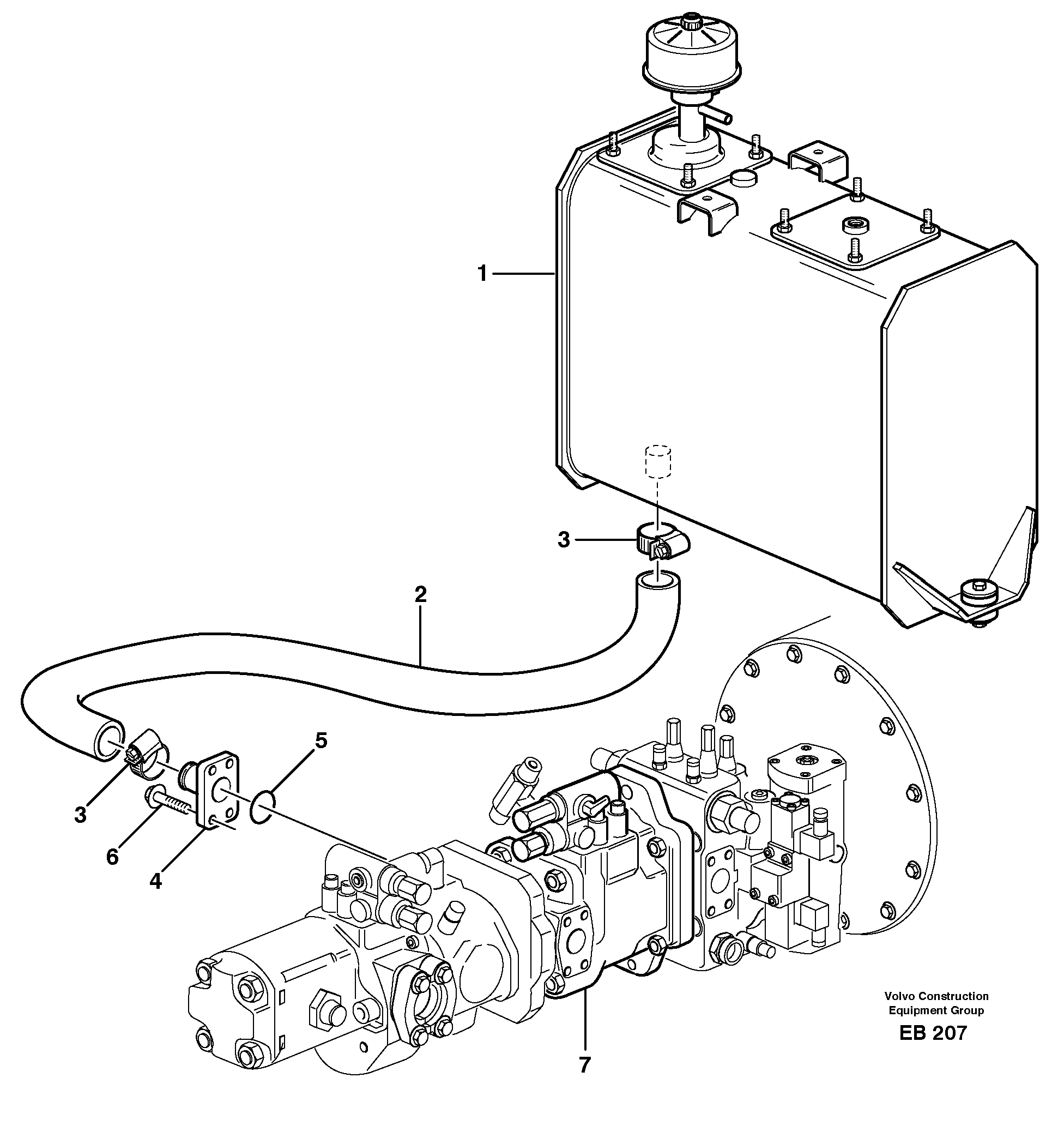 Схема запчастей Volvo L50D - 36839 Suction line tank - pump L50D