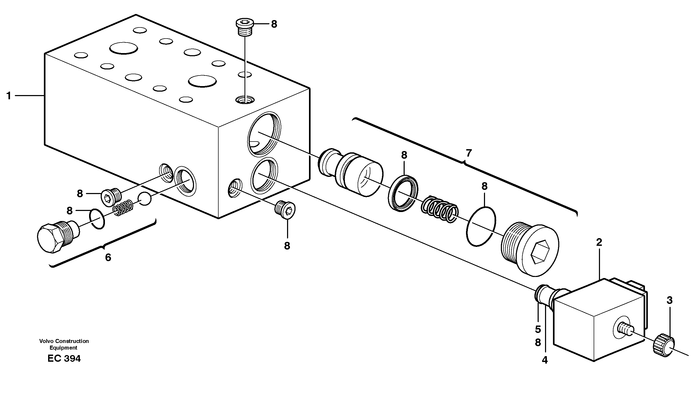 Схема запчастей Volvo L50D - 23179 Valve, circuit body and return valve L50D