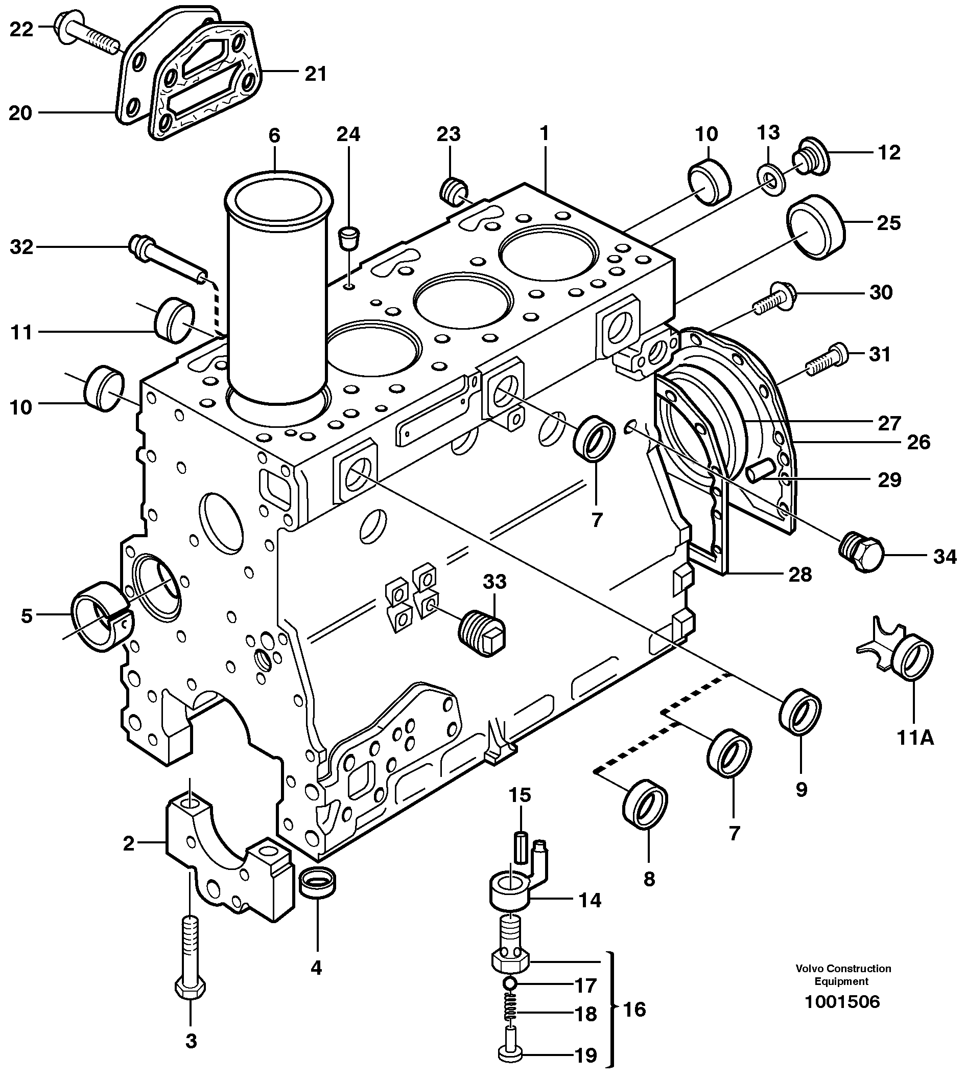 Схема запчастей Volvo L50D - 33829 Блок цилиндров L50D