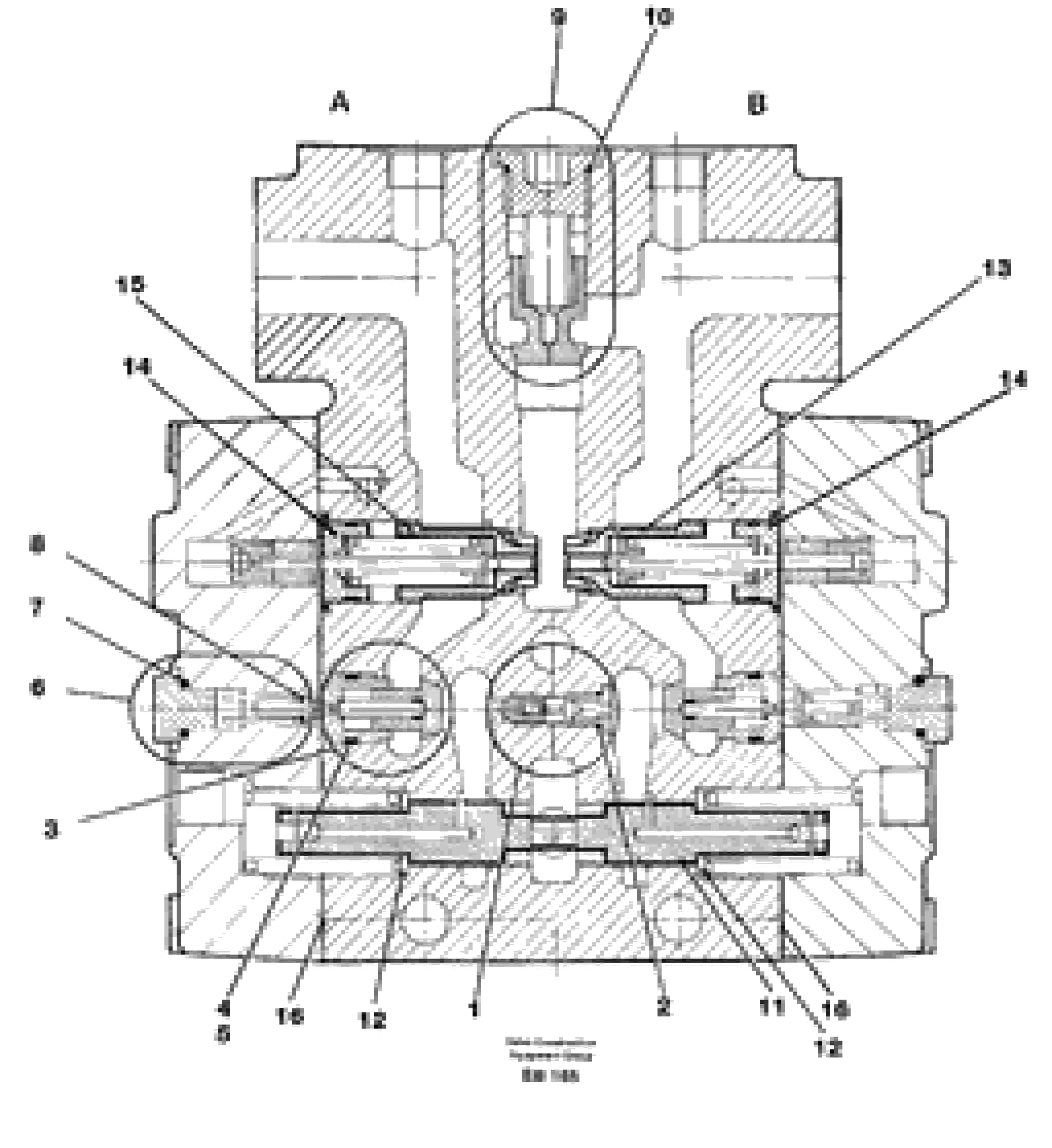 Схема запчастей Volvo L50D - 35699 Valve section Tilt L50D