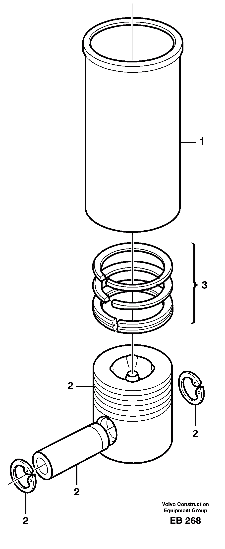 Схема запчастей Volvo L50D - 25391 Cylinder liner and piston L50D