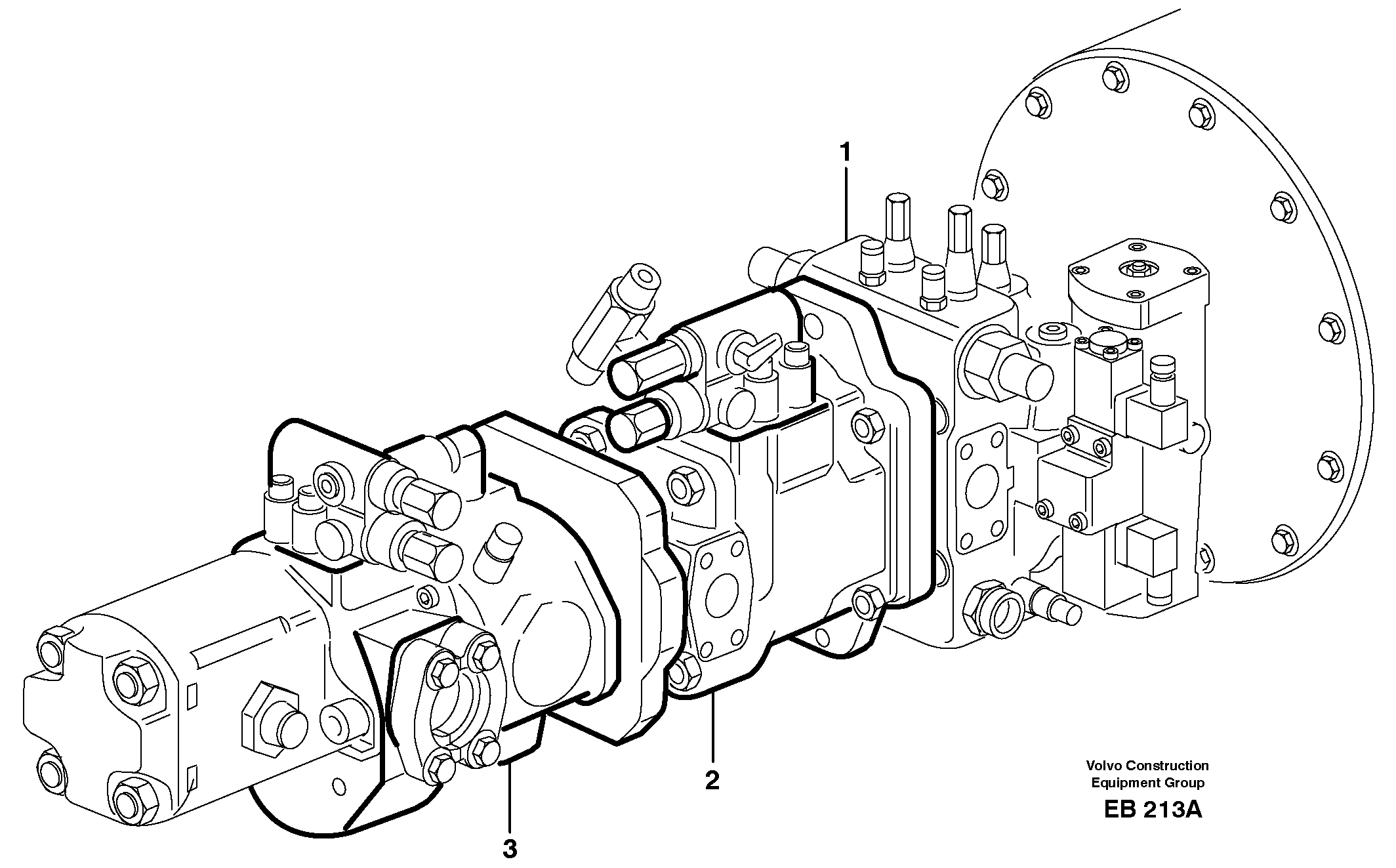 Схема запчастей Volvo L50D - 23180 Гидронасос (основной насос) L50D