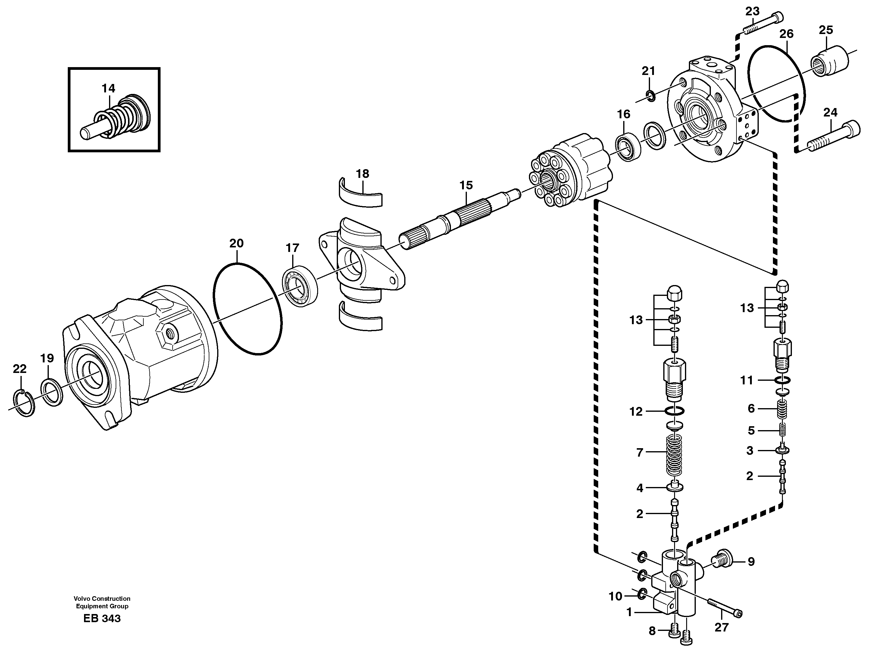 Схема запчастей Volvo L50D - 35702 Гидронасос (основной насос) L50D