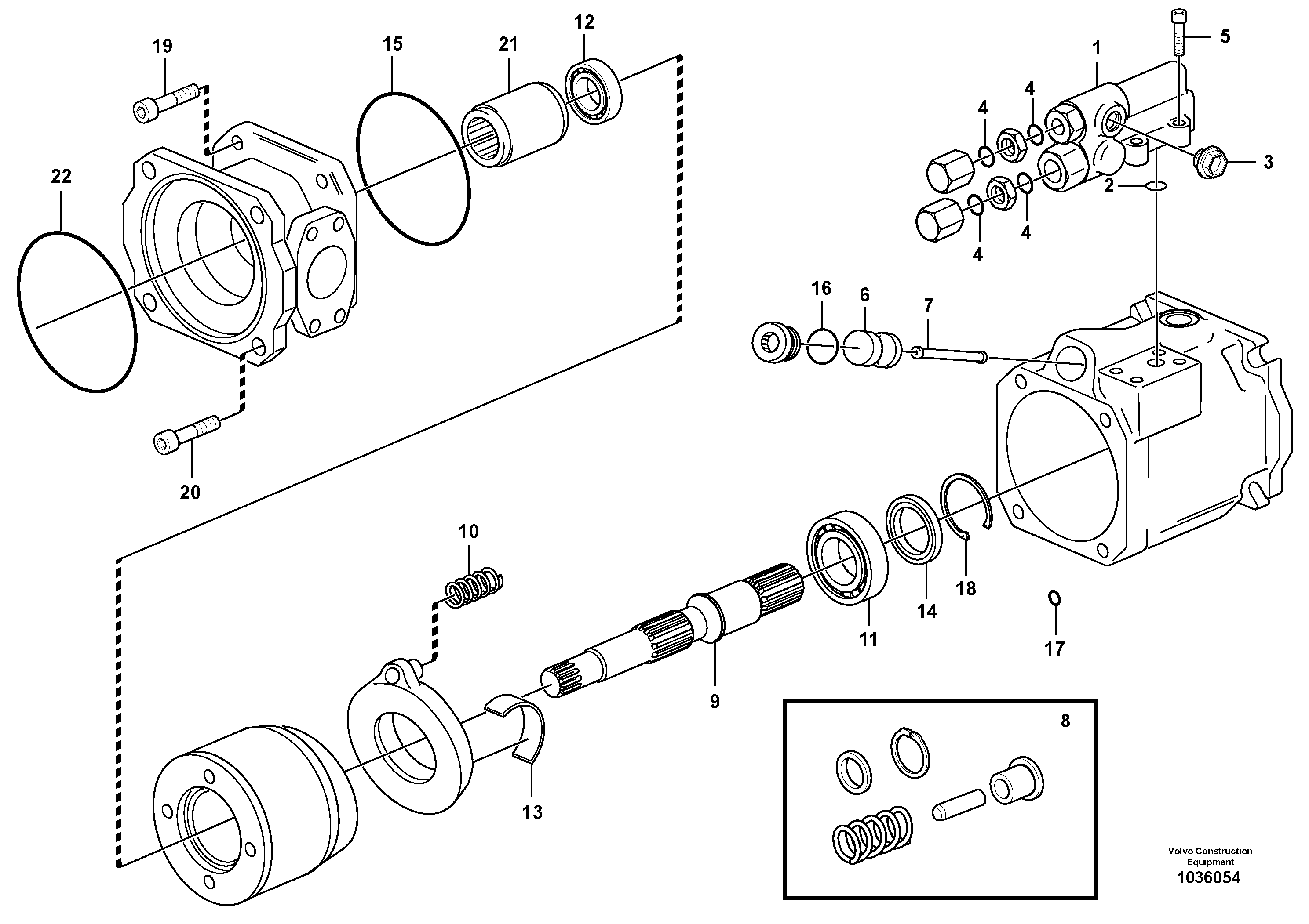 Схема запчастей Volvo L50D - 96558 Гидронасос (основной насос) L50D