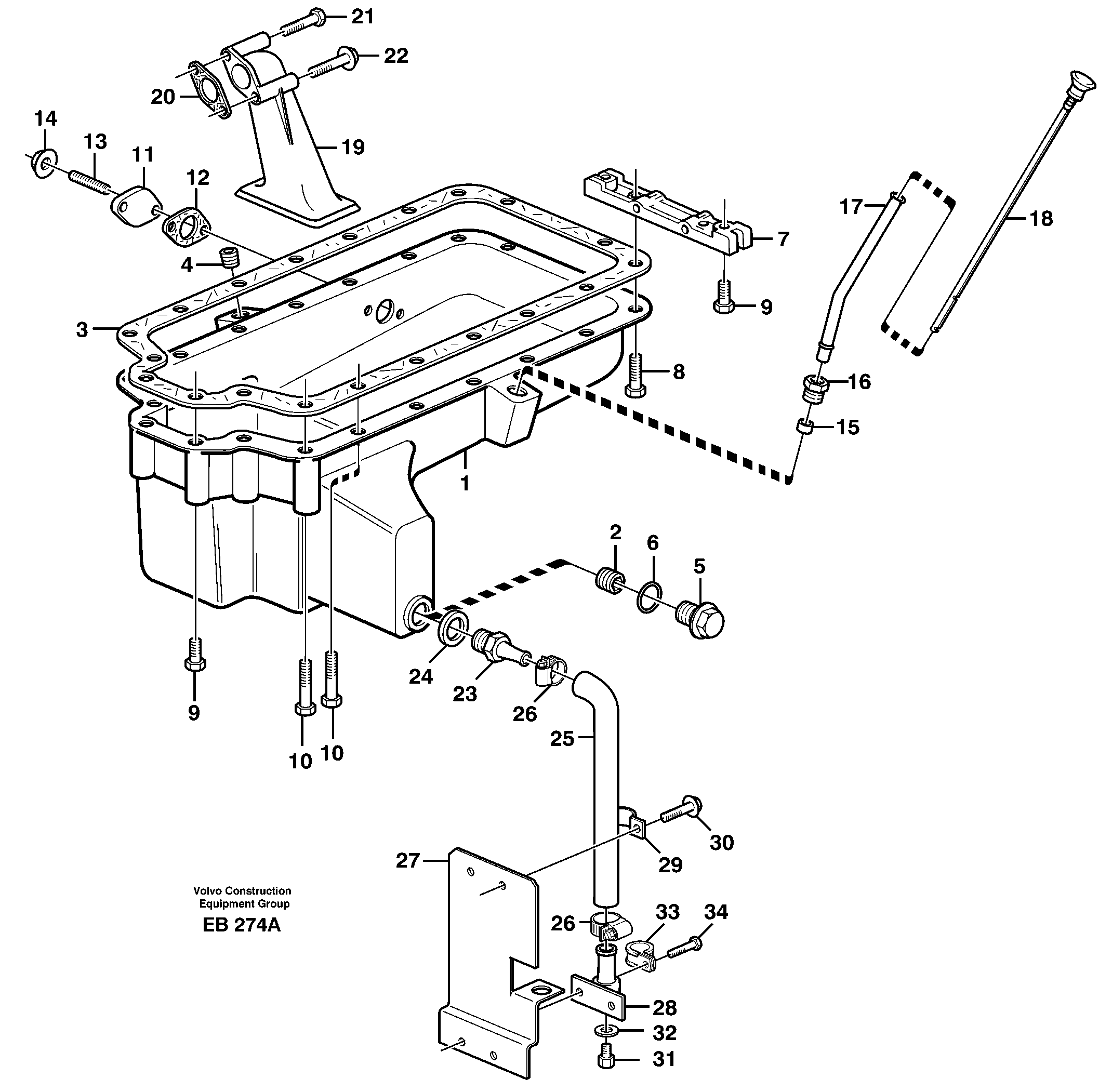 Схема запчастей Volvo L50D - 90455 Oil sump L50D