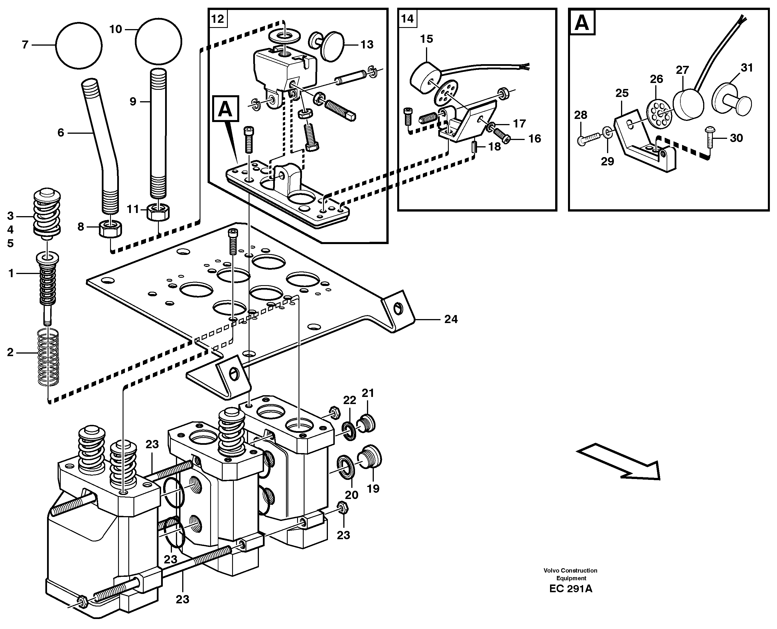 Схема запчастей Volvo L50D - 98293 Servo valve L50D