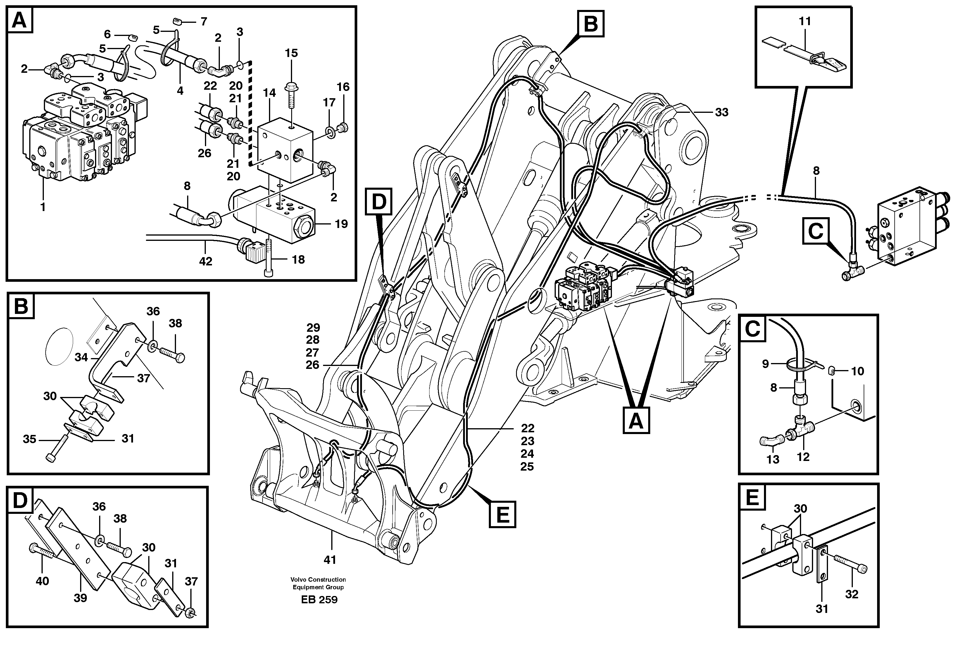 Схема запчастей Volvo L50D - 32519 Attachment locking L50D