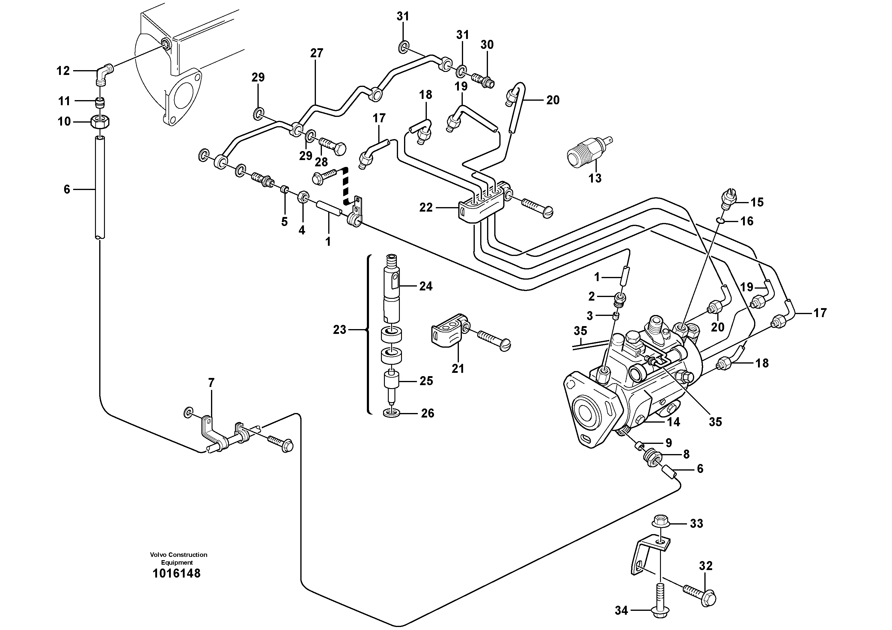 Схема запчастей Volvo L50D - 85314 Fuel lines, injectors L50D