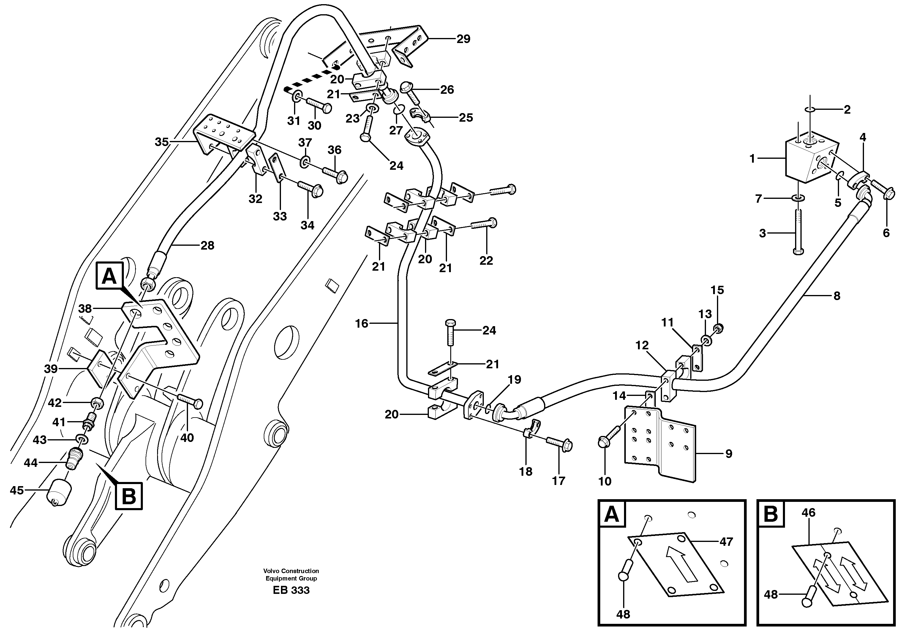 Схема запчастей Volvo L50D - 54727 Hydraulic system, return line L50D