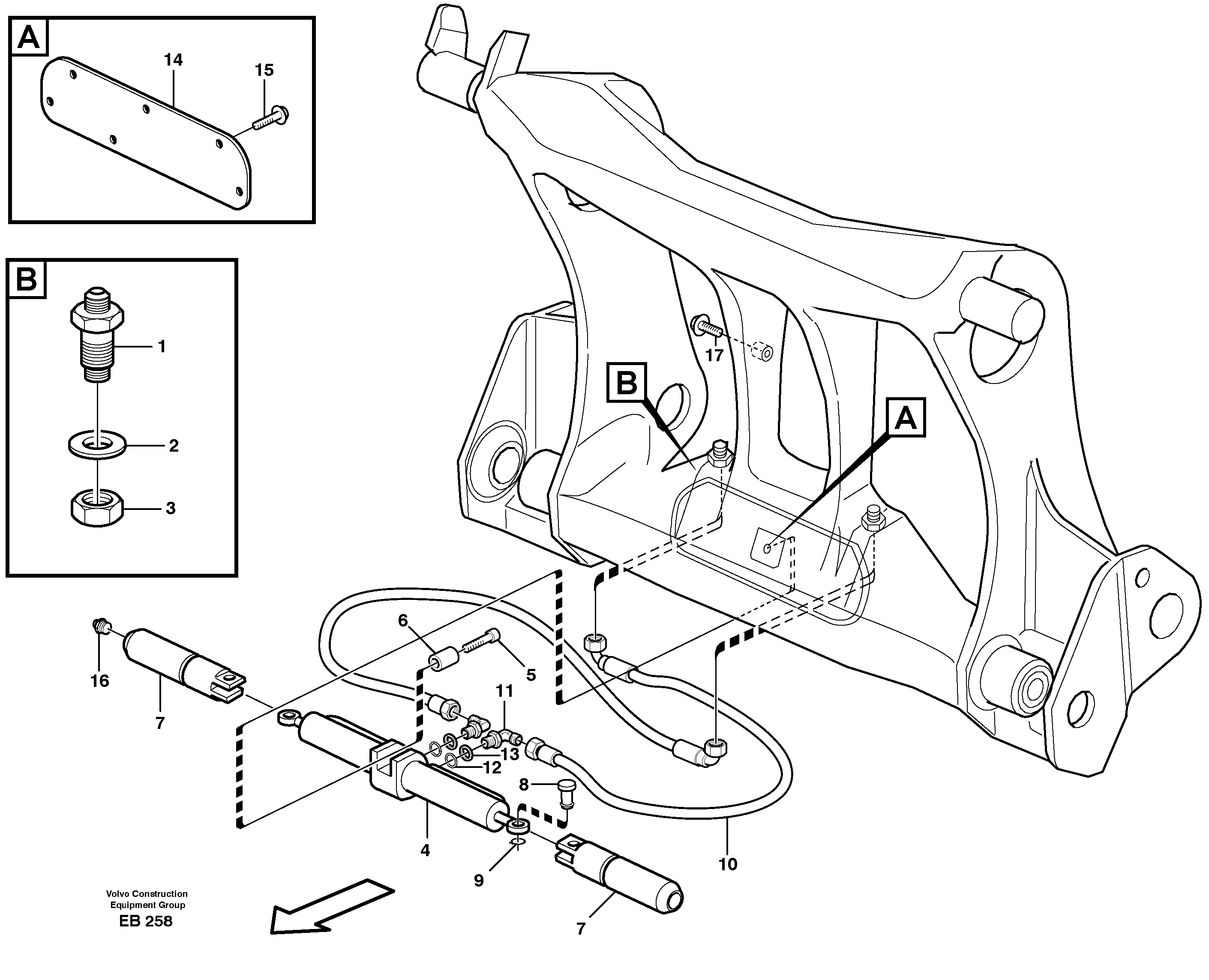 Схема запчастей Volvo L50D - 3827 Attachment bracket L50D