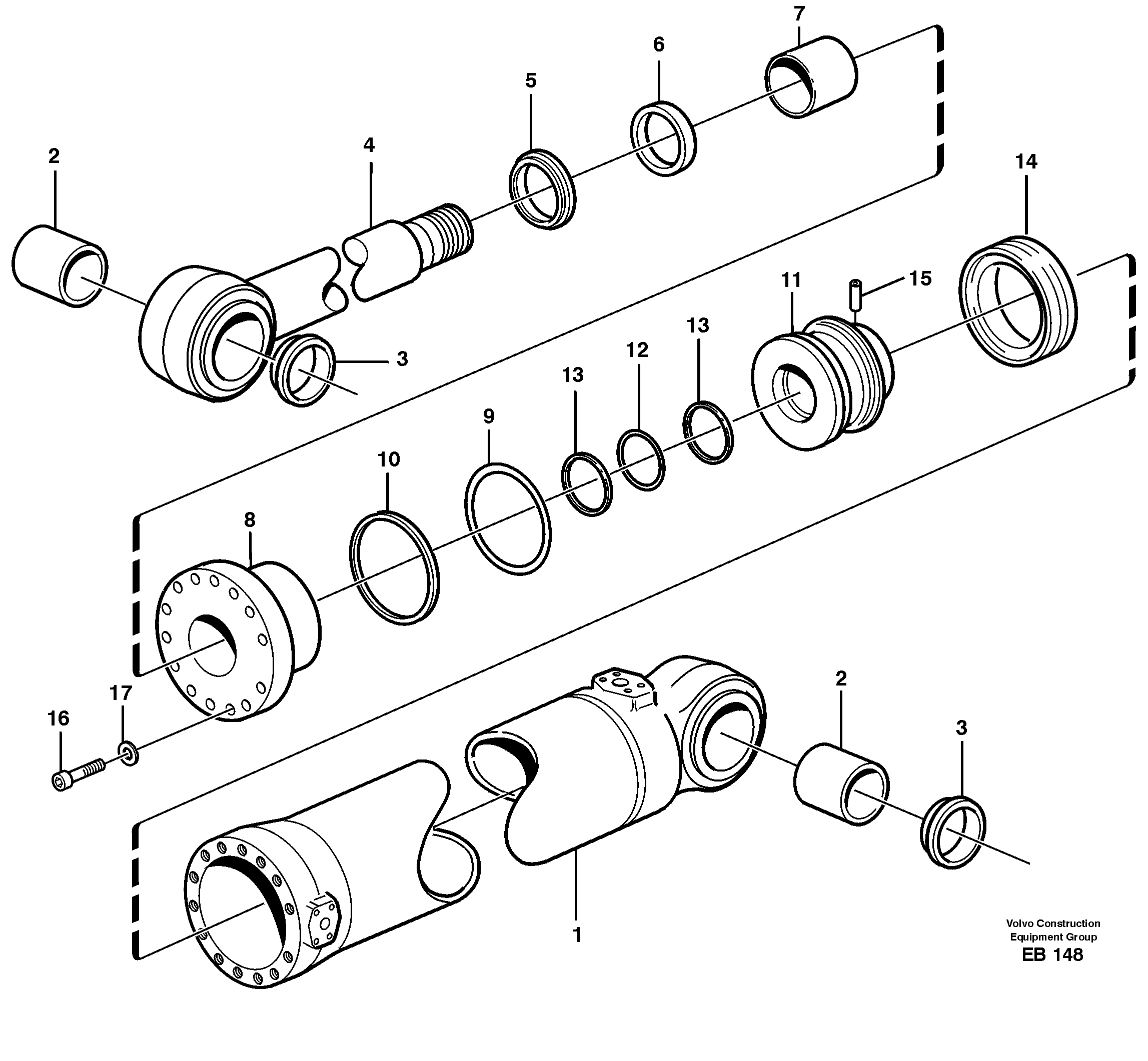 Схема запчастей Volvo L50D - 71131 Hydraulic cylinder, tilting L50D