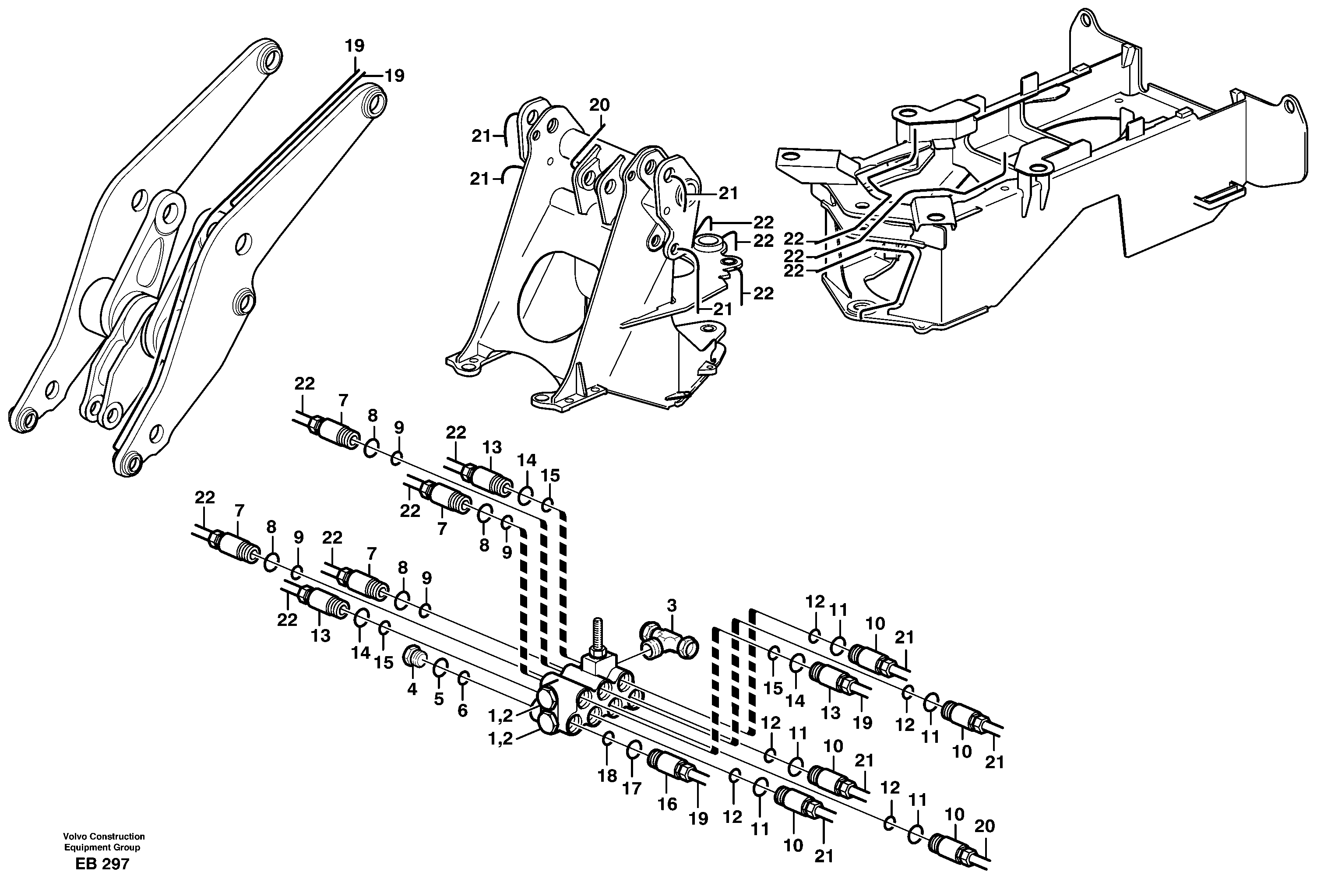 Схема запчастей Volvo L50D - 53898 Distribution block, B1 L50D