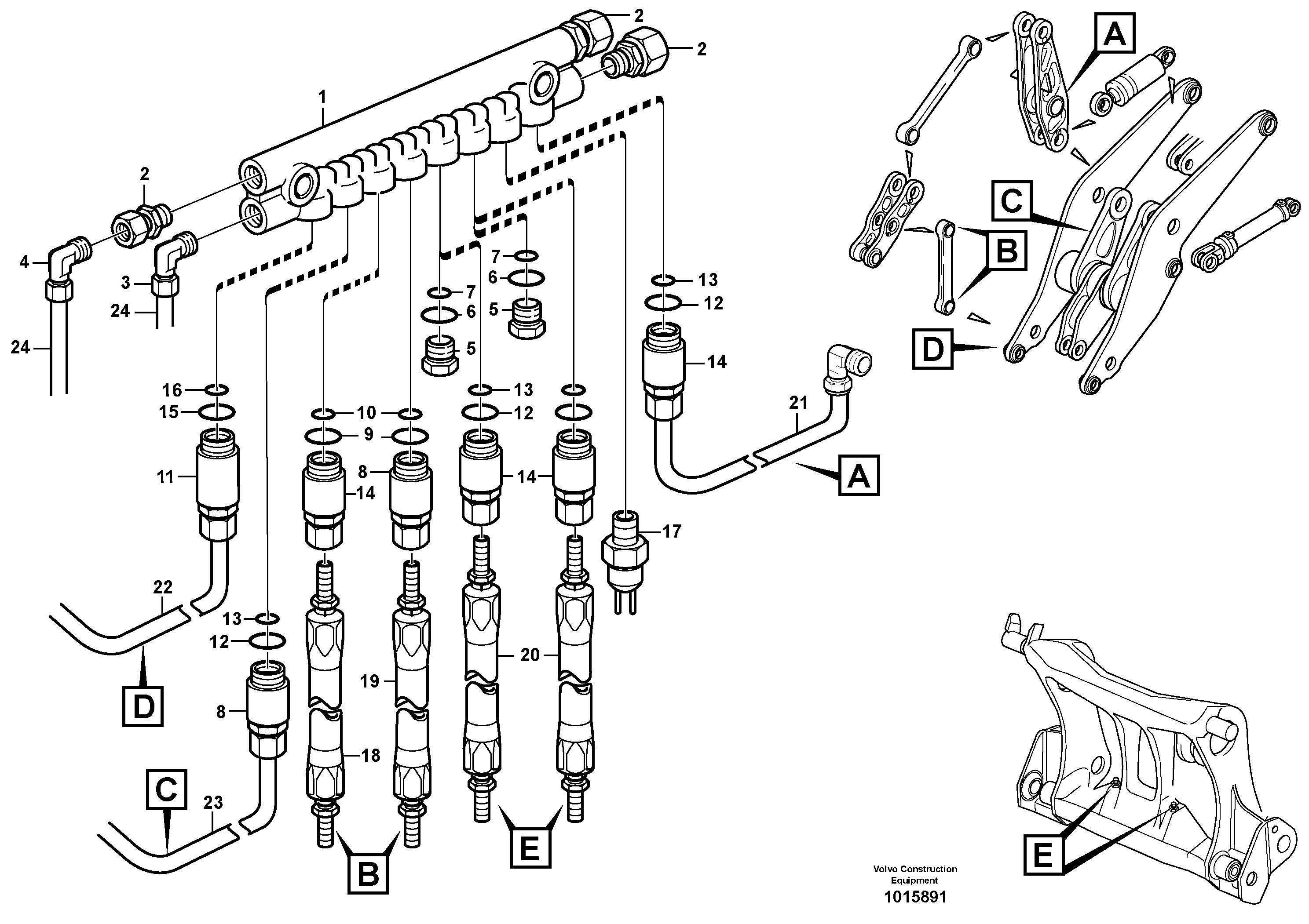 Схема запчастей Volvo L50D - 56183 Distribution block, B2 L50D