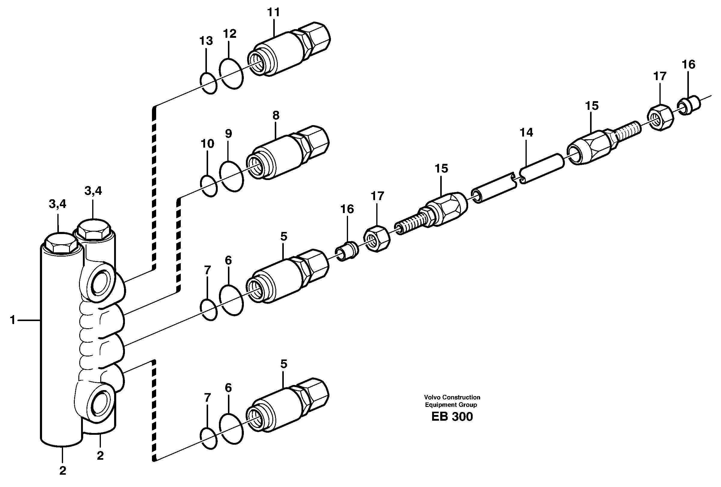 Схема запчастей Volvo L50D - 56426 Distribution block, B3 L50D