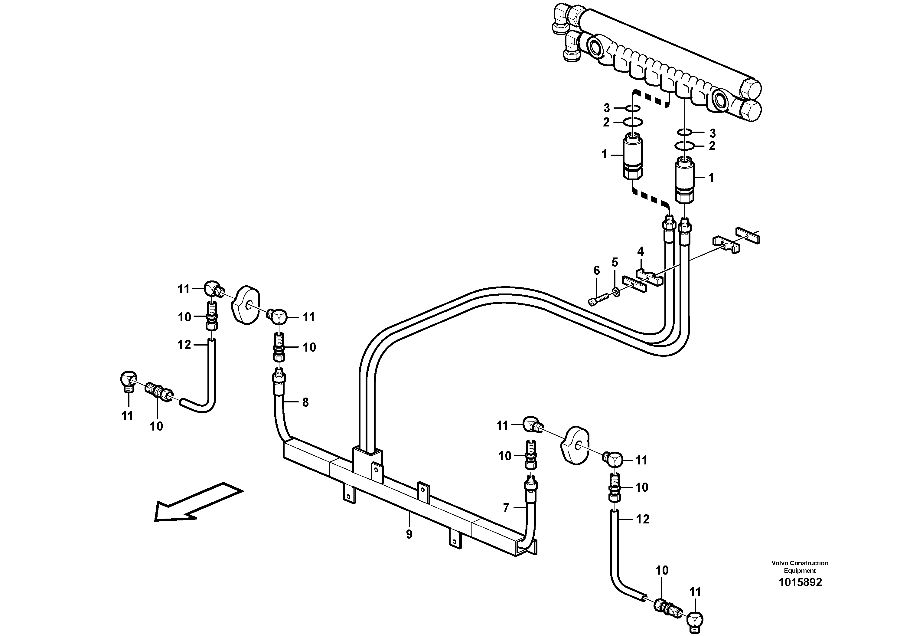 Схема запчастей Volvo L50D - 56430 Central lubrication, tool bar L50D