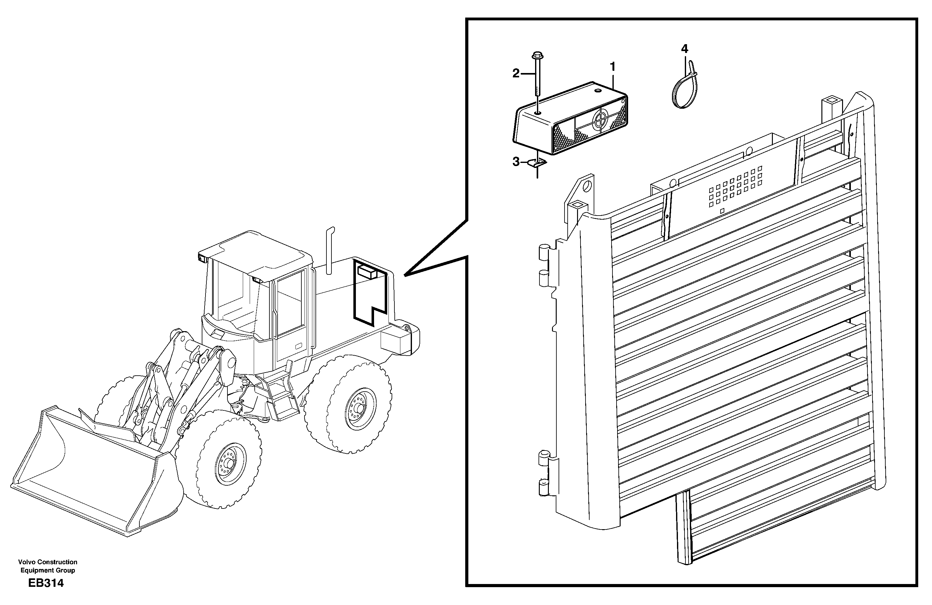 Схема запчастей Volvo L50D - 19702 Back-up warning unit L50D