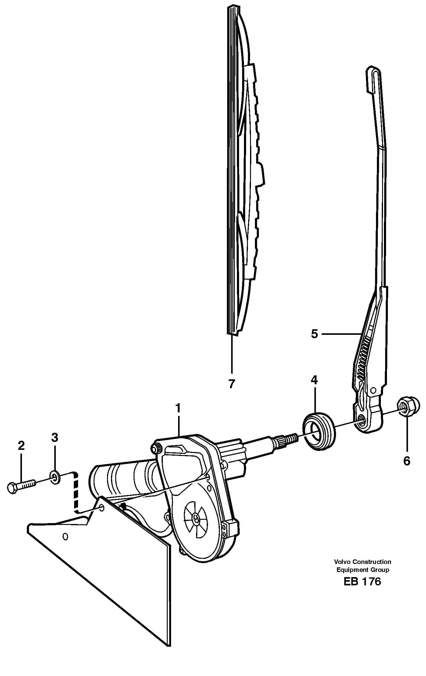 Схема запчастей Volvo L50D - 3068 Windshield wiper, rear L50D