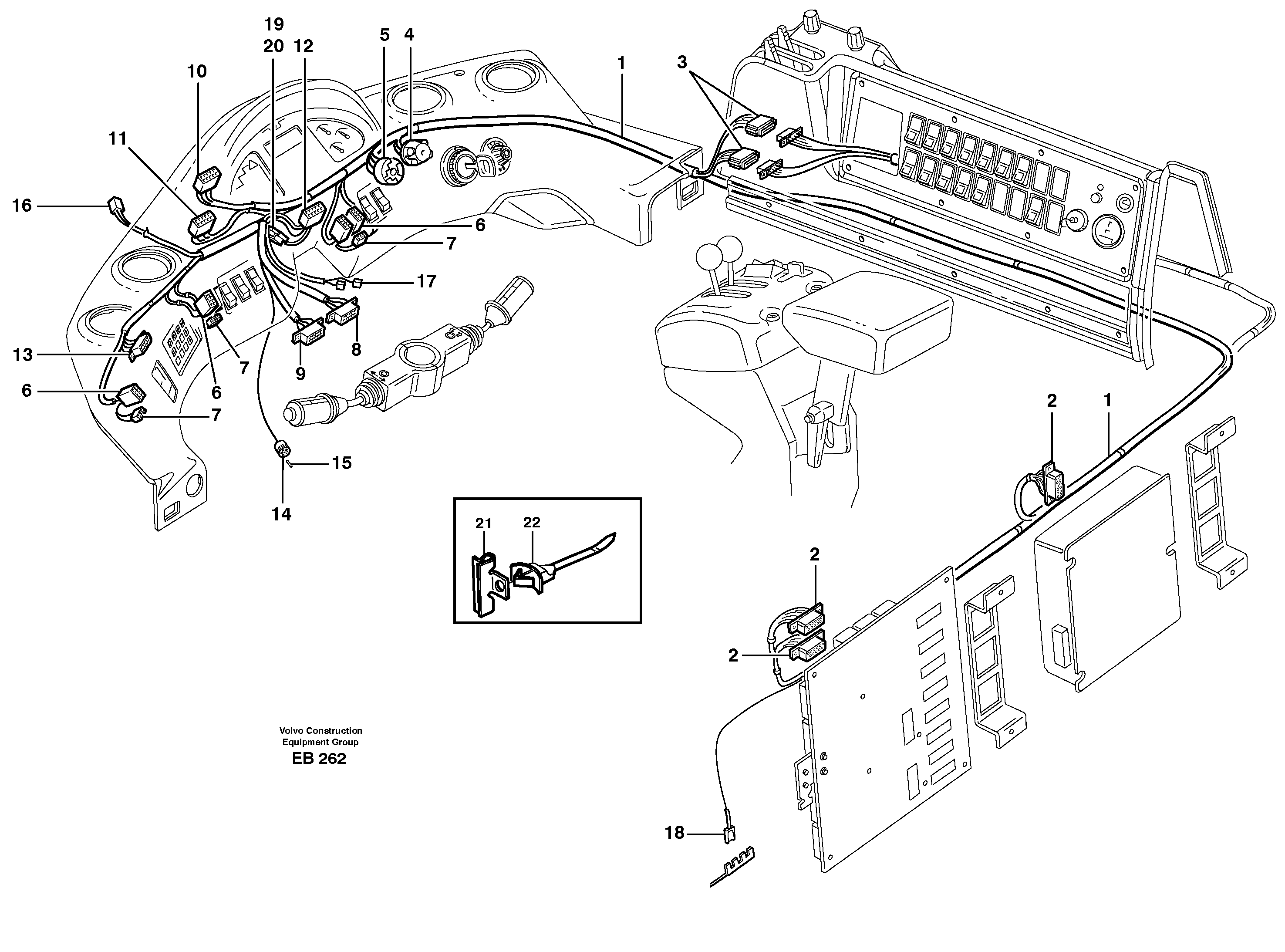 Схема запчастей Volvo L50D - 53619 Cable harness, panel L50D