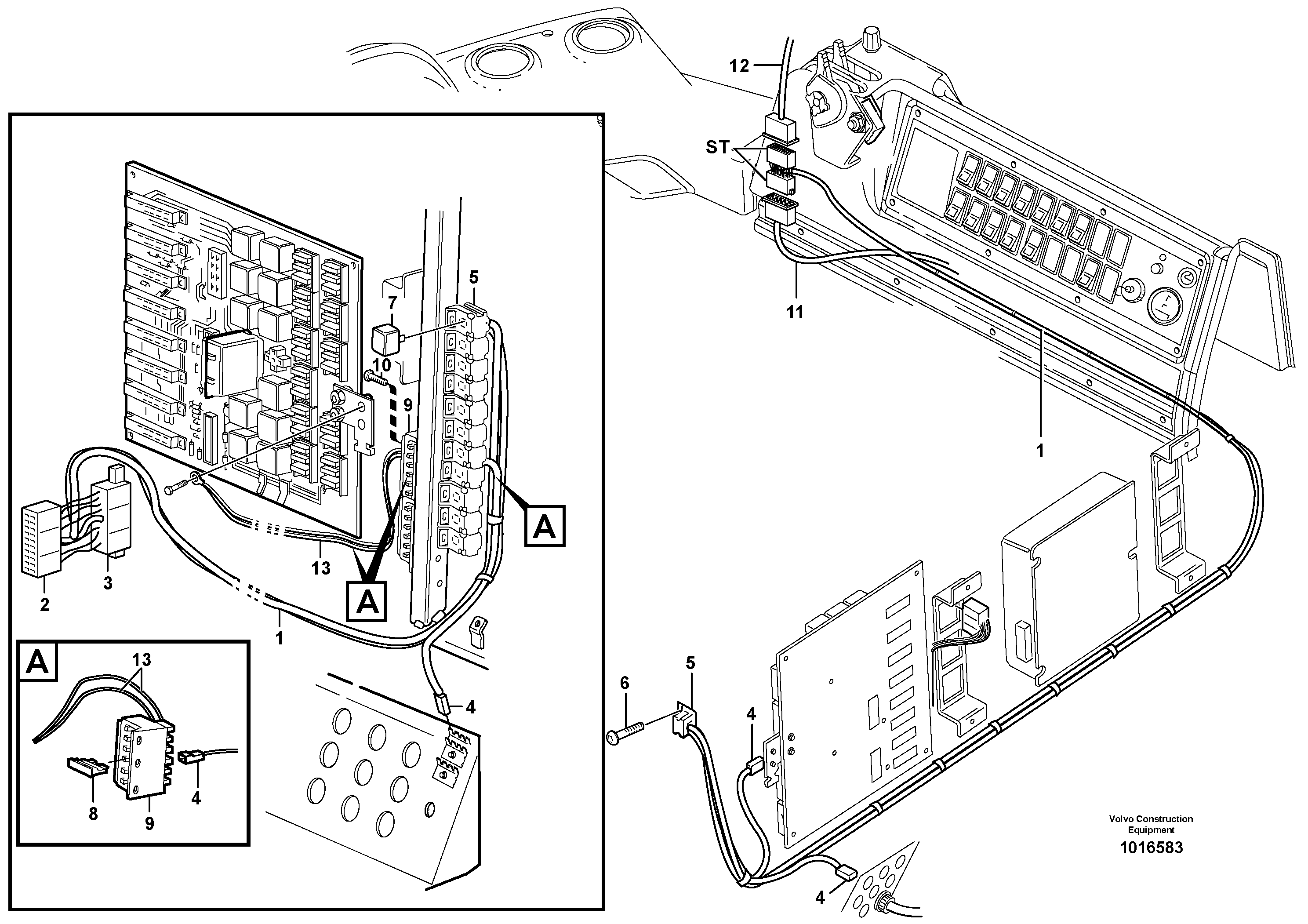 Схема запчастей Volvo L50D - 62485 Cable harness Double Work light L50D