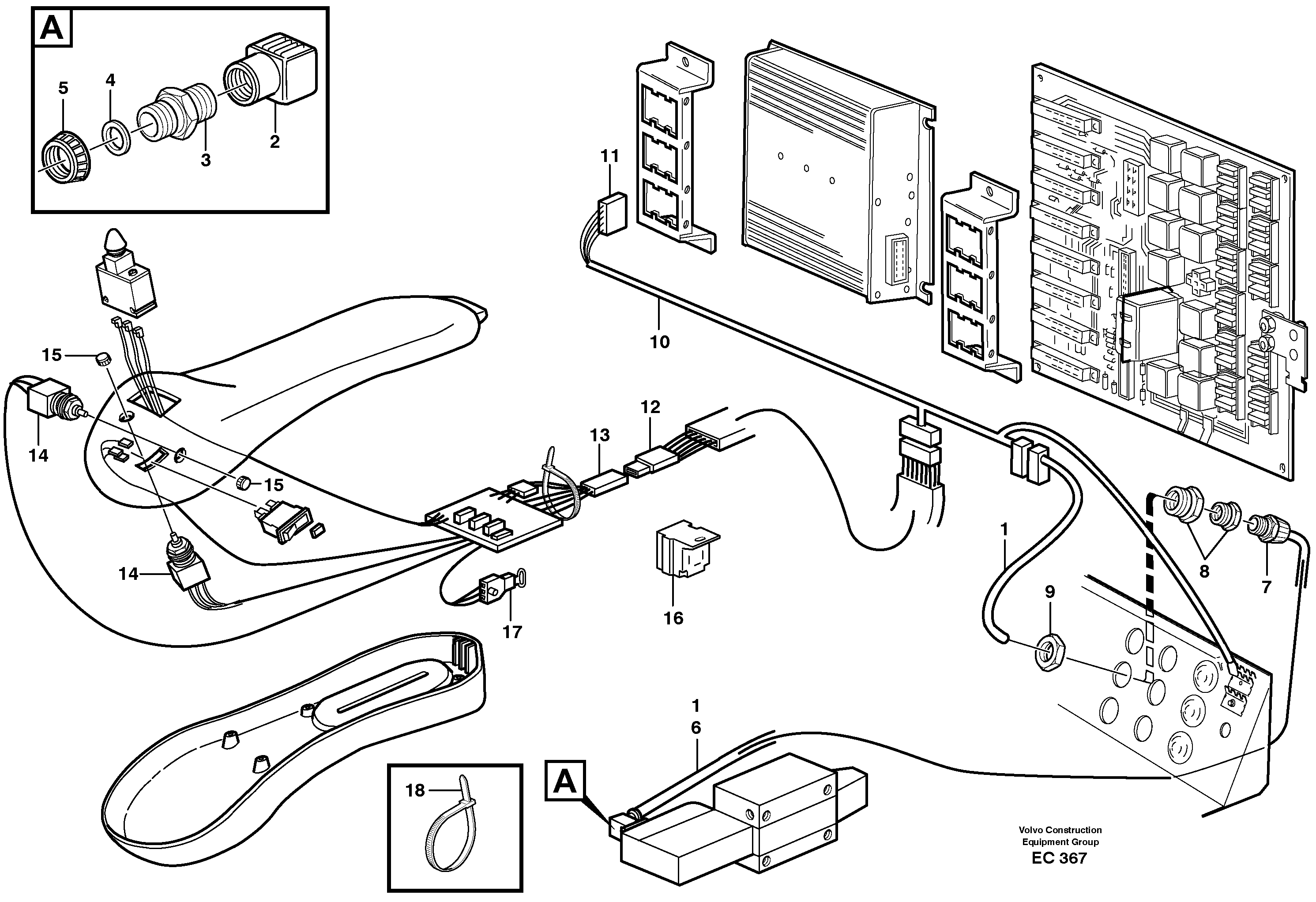 Схема запчастей Volvo L50D - 8346 Cable harness, CDC - steering L50D