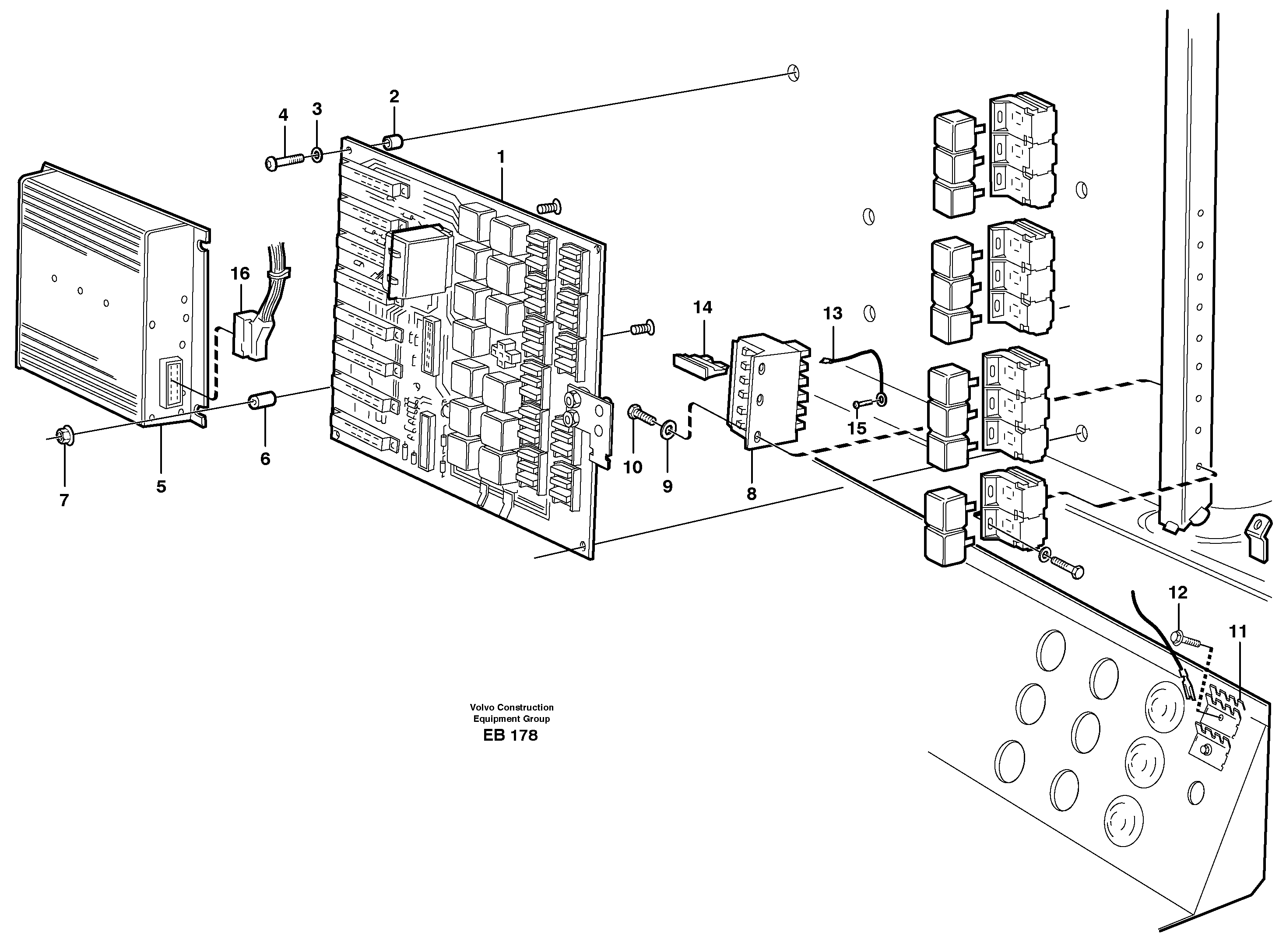 Схема запчастей Volvo L50D - 3539 Electrical distribution box L50D