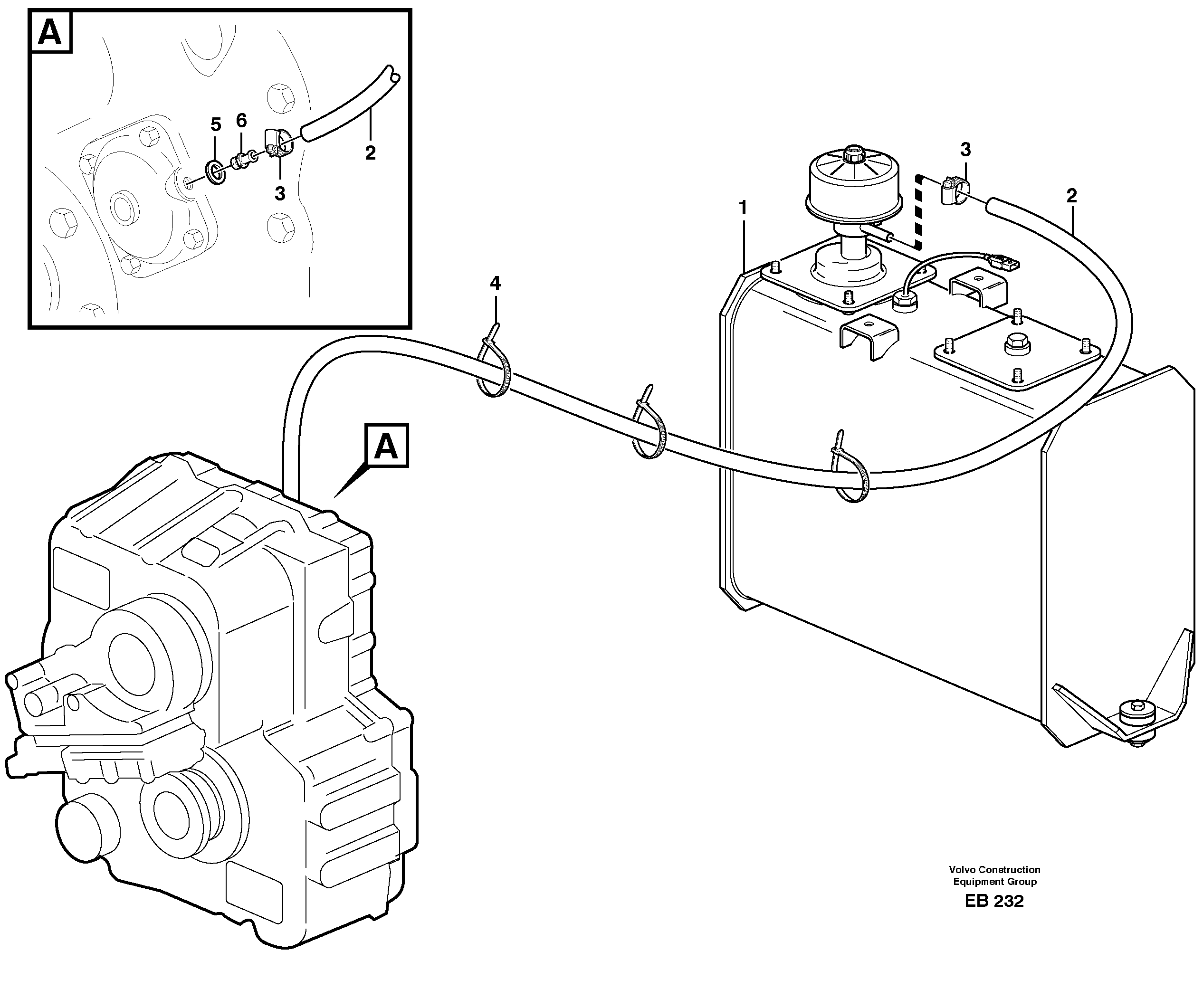 Схема запчастей Volvo L50D - 71096 Ventilation for transmission L50D