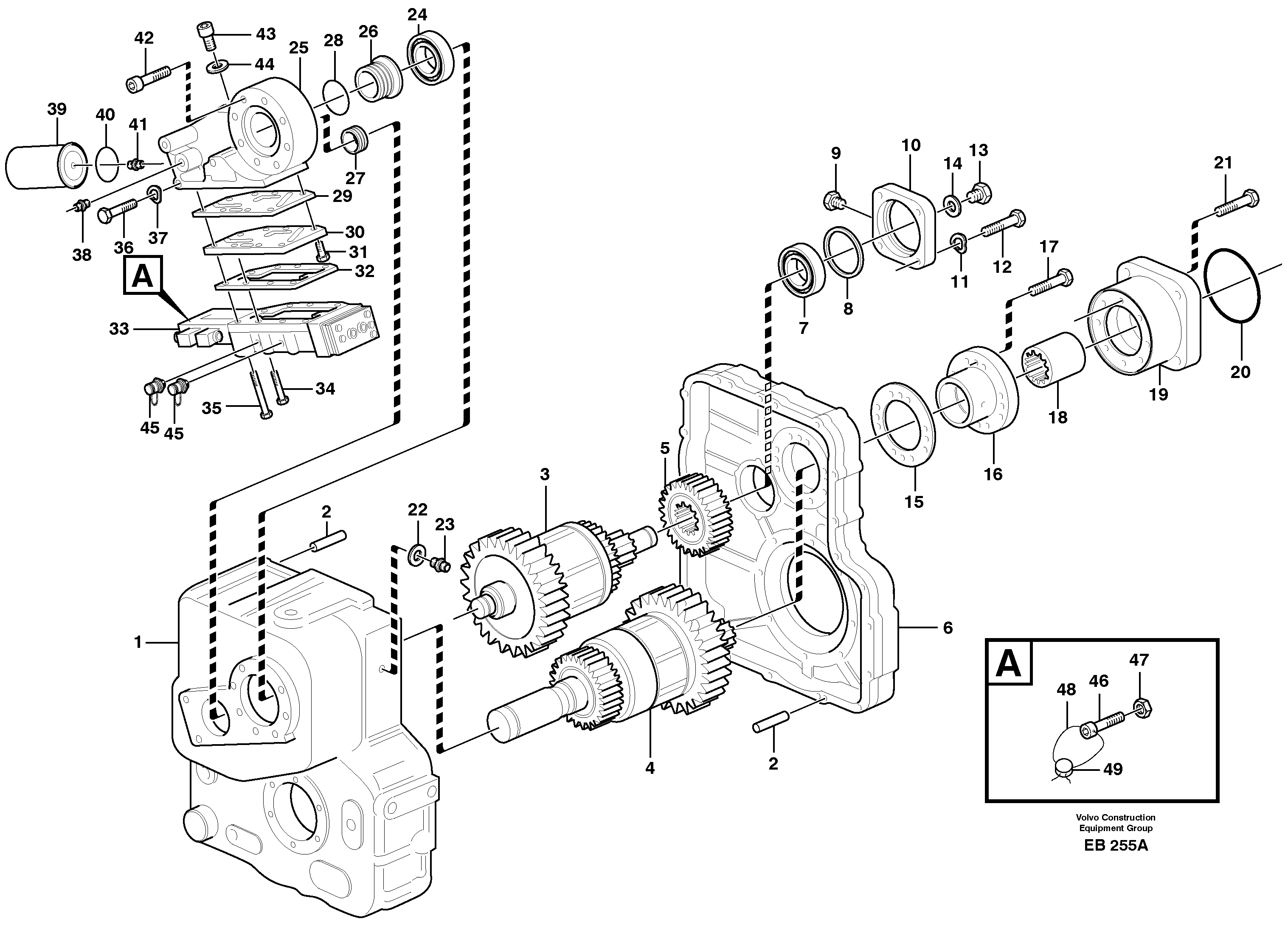 Схема запчастей Volvo L50D - 38207 Hydraulic transmission, Clutch, Oil distributor, Filtre cartridge L50D