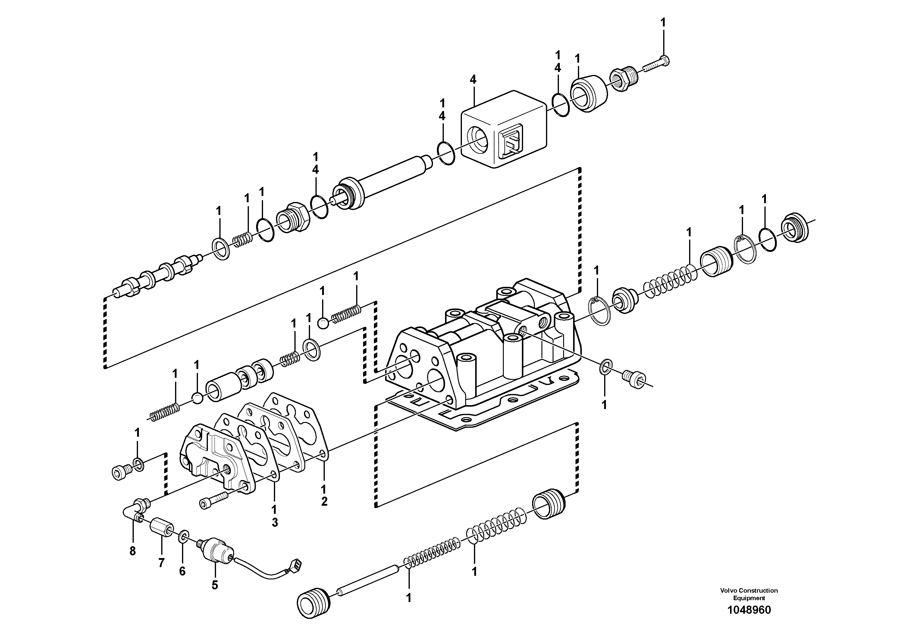 Схема запчастей Volvo L50D - 43509 Valve, circuit body and return valve L50D