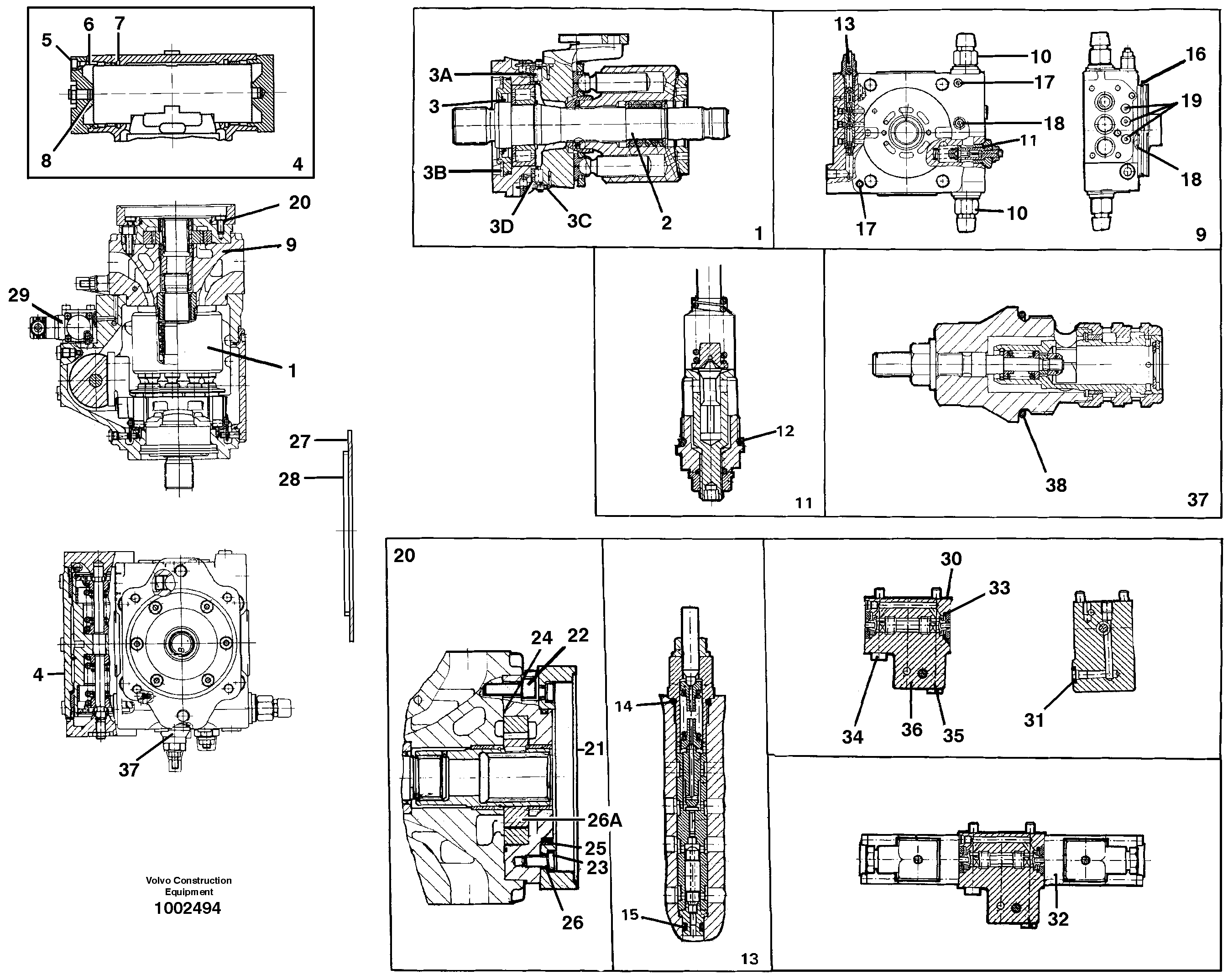 Схема запчастей Volvo L50D - 74633 Насос L50D