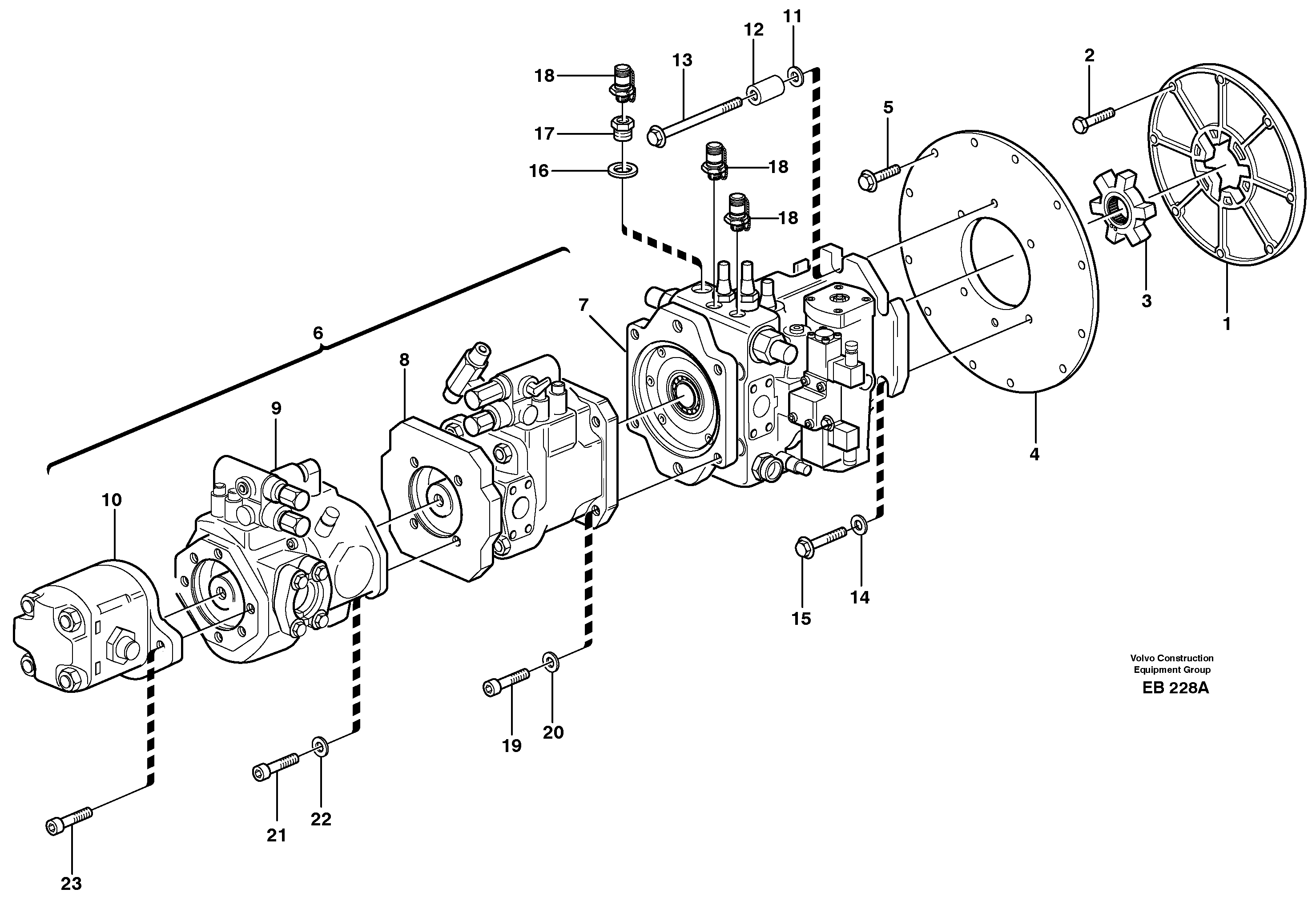 Схема запчастей Volvo L50D - 99384 Pump with fitting parts L50D