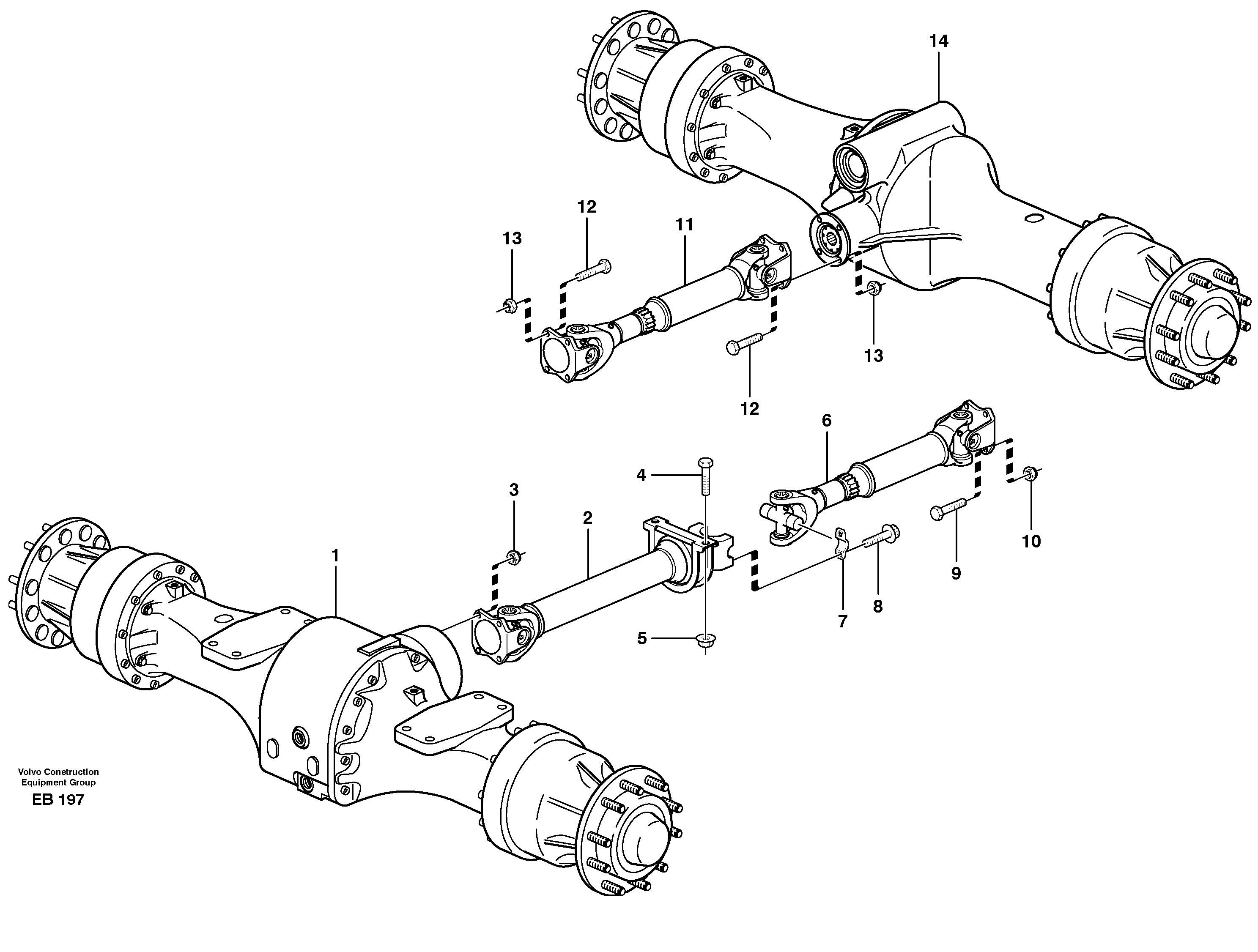 Схема запчастей Volvo L50D - 23237 Propeller shaft, mounting L50D