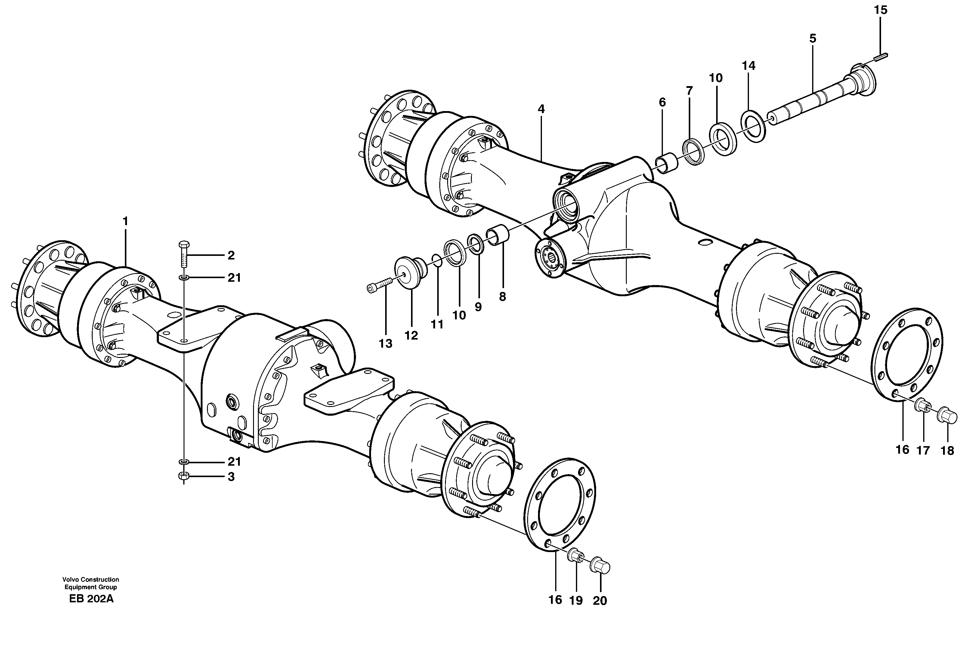 Схема запчастей Volvo L50D - 62359 Planetary axle, mounting L50D