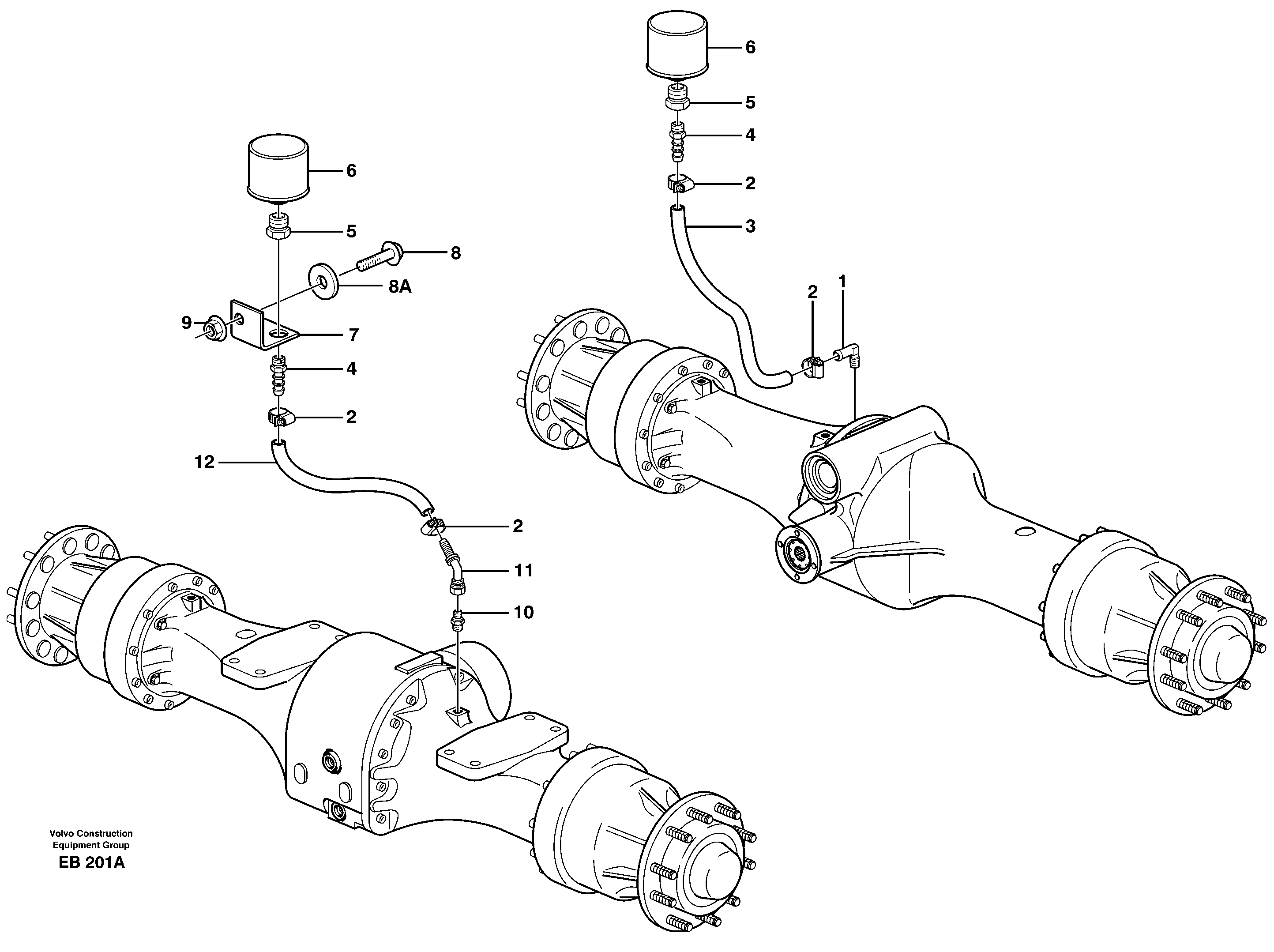 Схема запчастей Volvo L50D - 84857 Ventilation, Planet shafts L50D