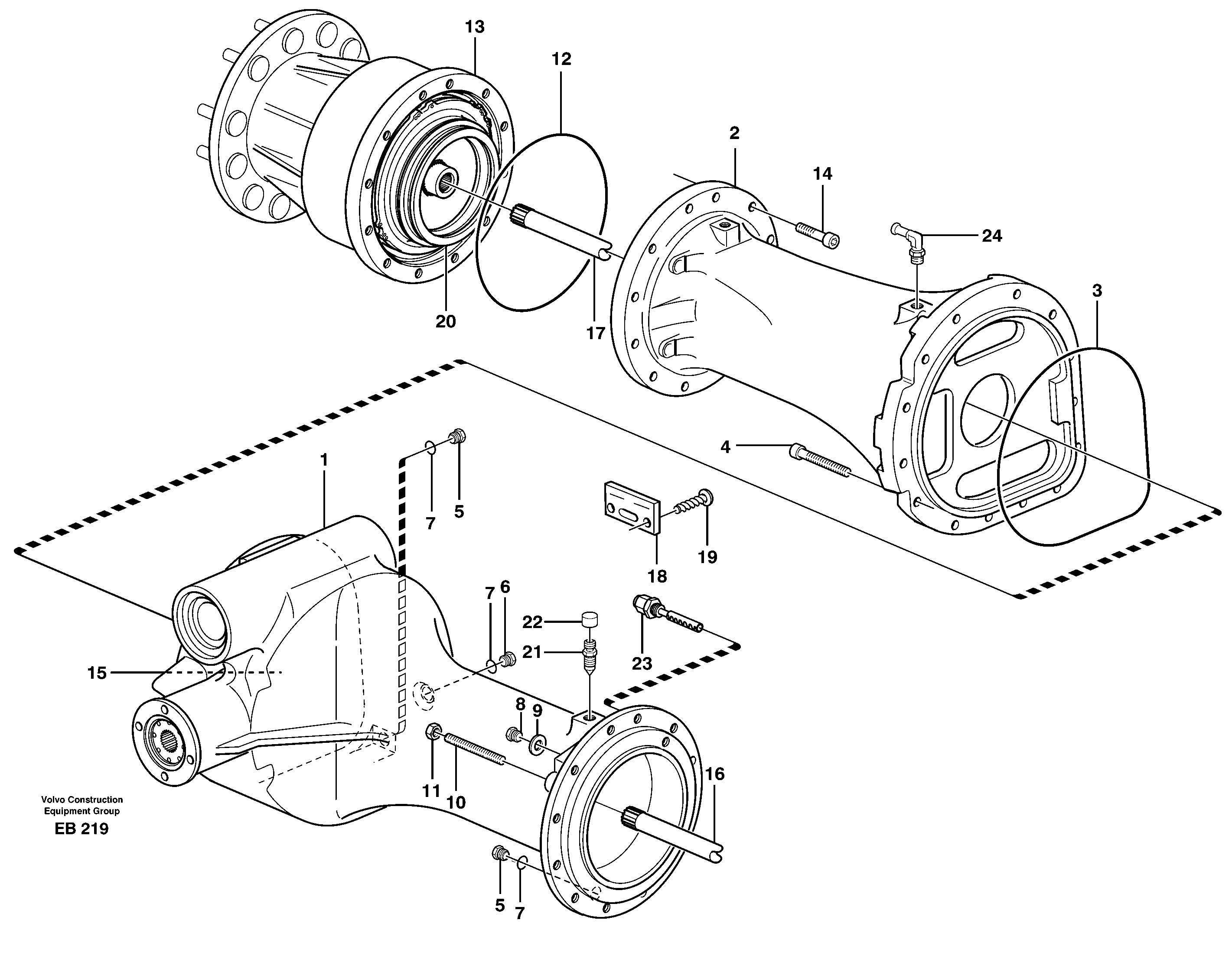 Схема запчастей Volvo L50D - 65365 Planetary axle, rear L50D