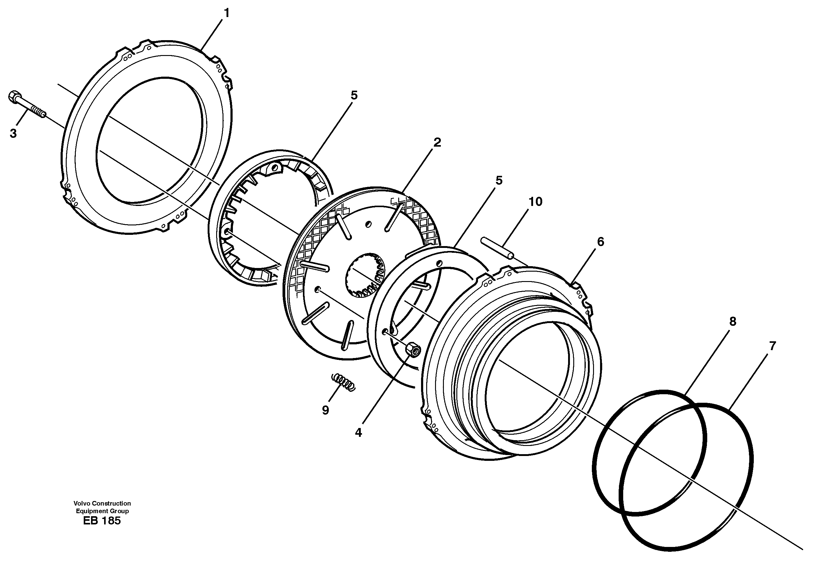 Схема запчастей Volvo L50D - 38213 Multi-disc brake L50D